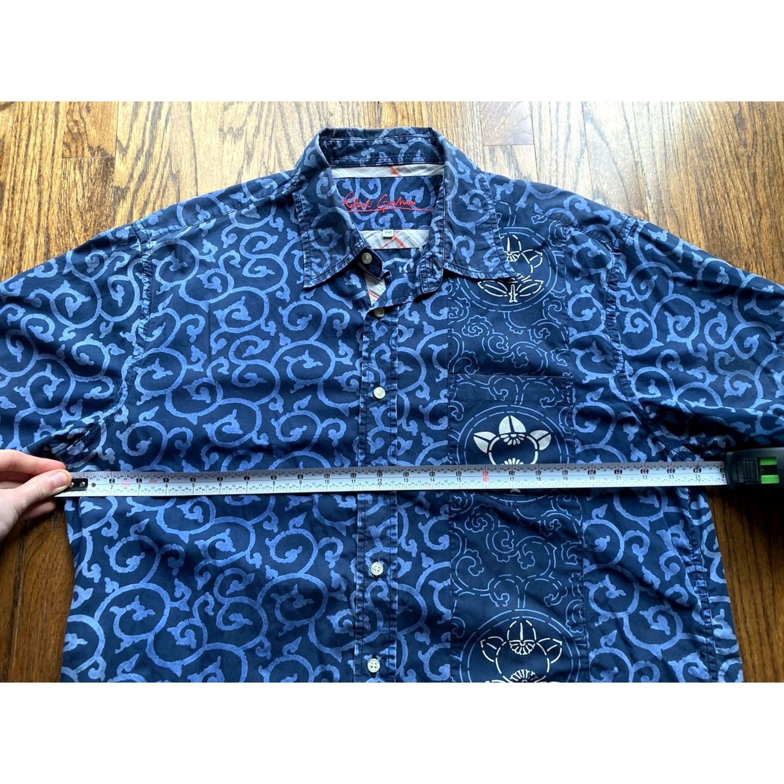 Robert Graham Robert Graham Shirt Mens 2XL Blue Tribal Camp Short Sleeve Hawaiian Tiki Size US XXL / EU 58 / 5 - 4 Thumbnail