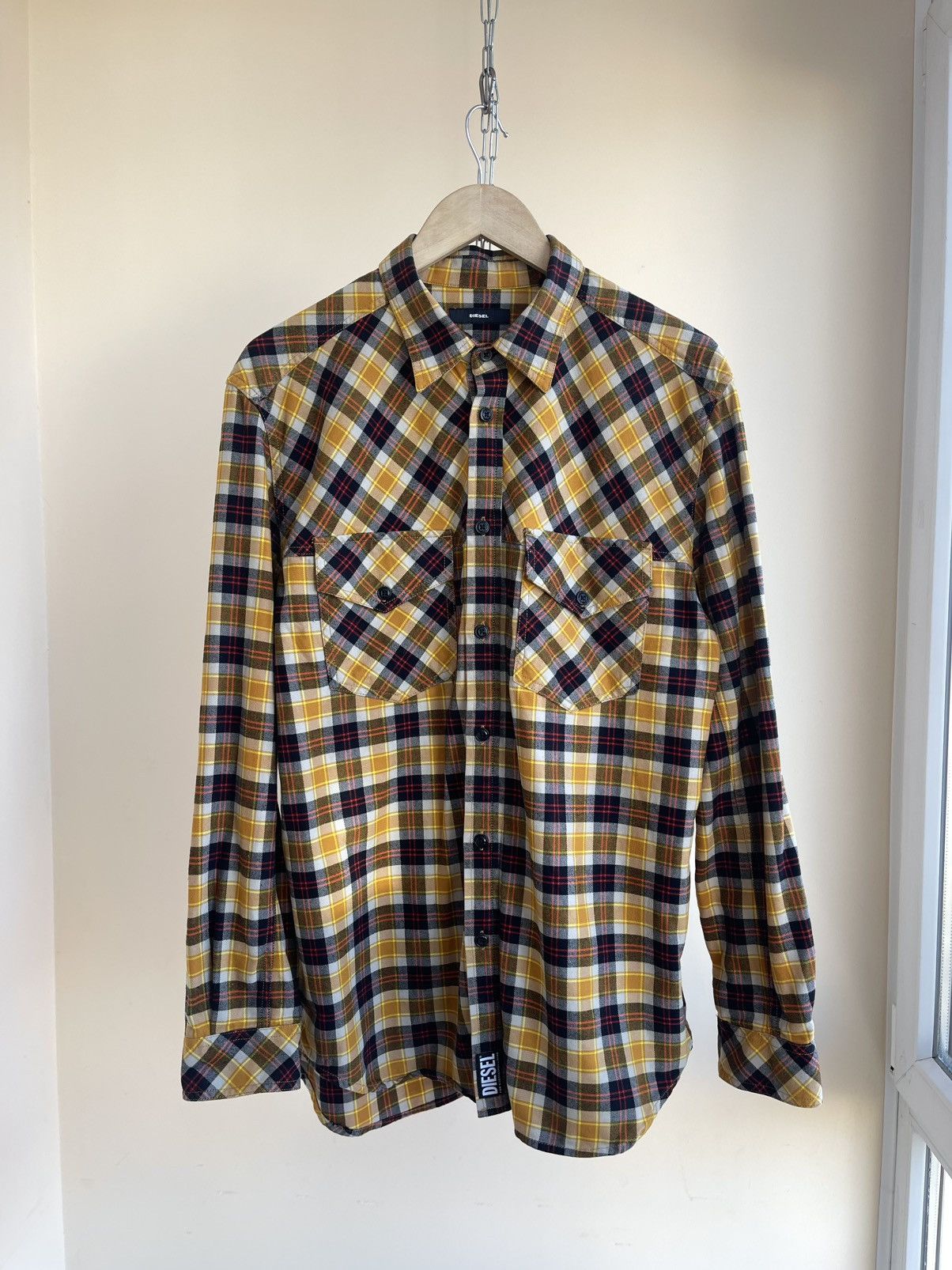 Diesel Diesel S-Tolstoj Western Oversized Yarn Dyed Check L/S Shirt Size US M / EU 48-50 / 2 - 1 Thumbnail