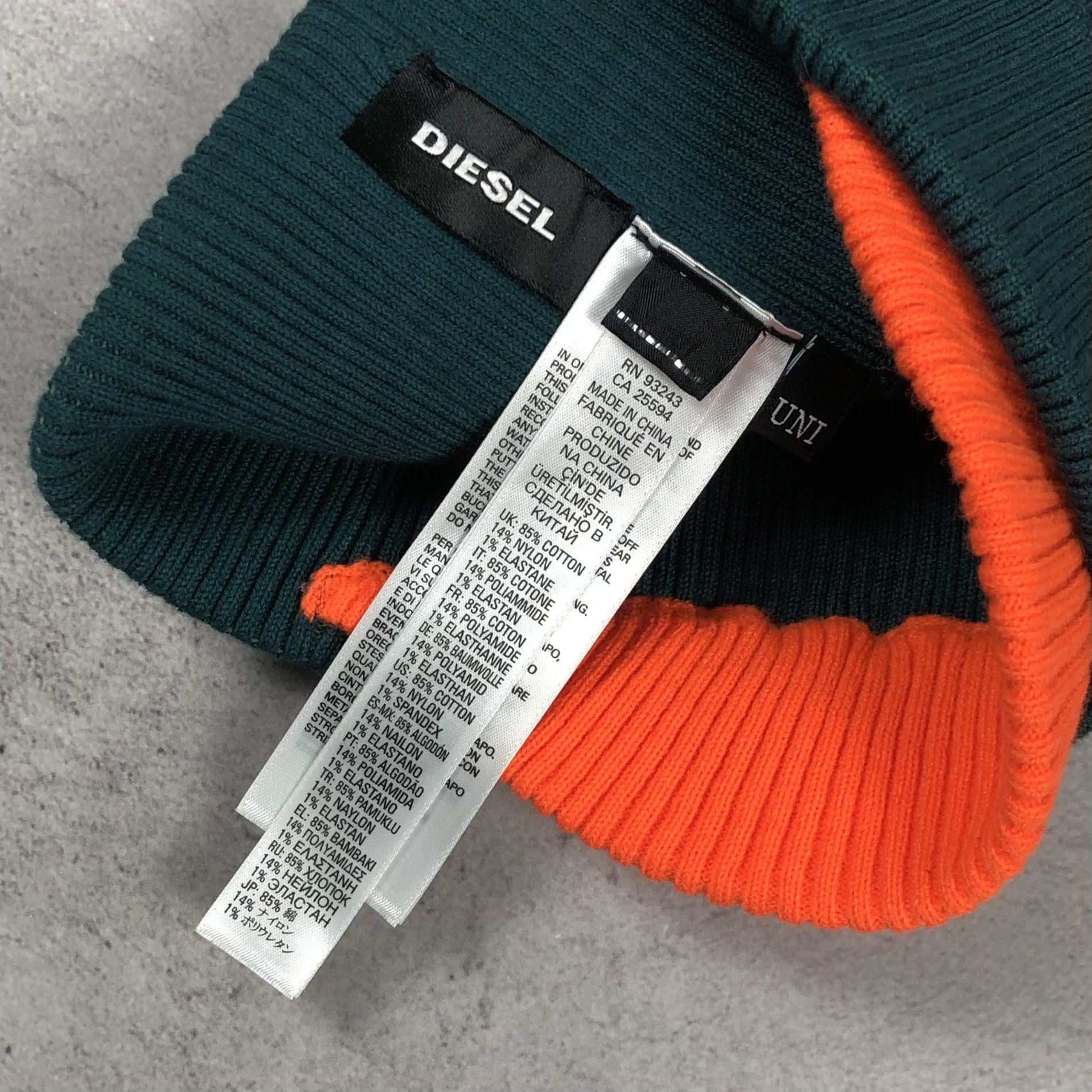 Diesel Diesel K-dobly Nylon Cotton Beanie Green Orange Ethiopia Hat Size ONE SIZE - 10 Thumbnail