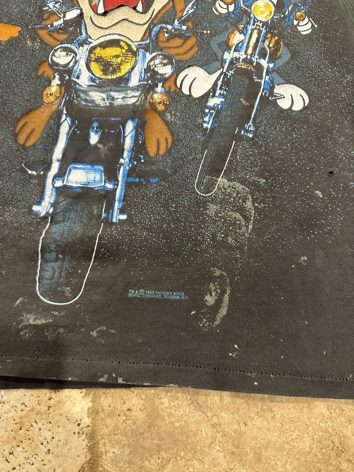 Cartoon Network Vintage Looney Tunes 1993 Motorcycle Biker Faded T-Shirt Size US XL / EU 56 / 4 - 8 Thumbnail