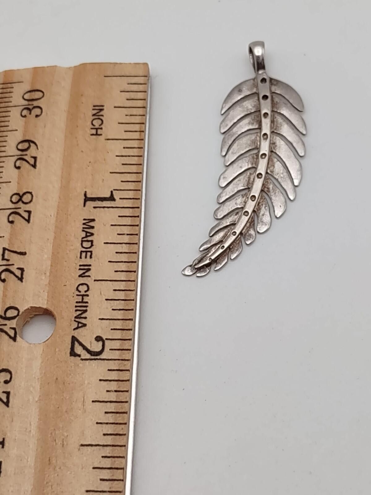 The Unbranded Brand Vintage Sterling Silver Fern Leaf Unisex Pendant 925 Size ONE SIZE - 4 Thumbnail