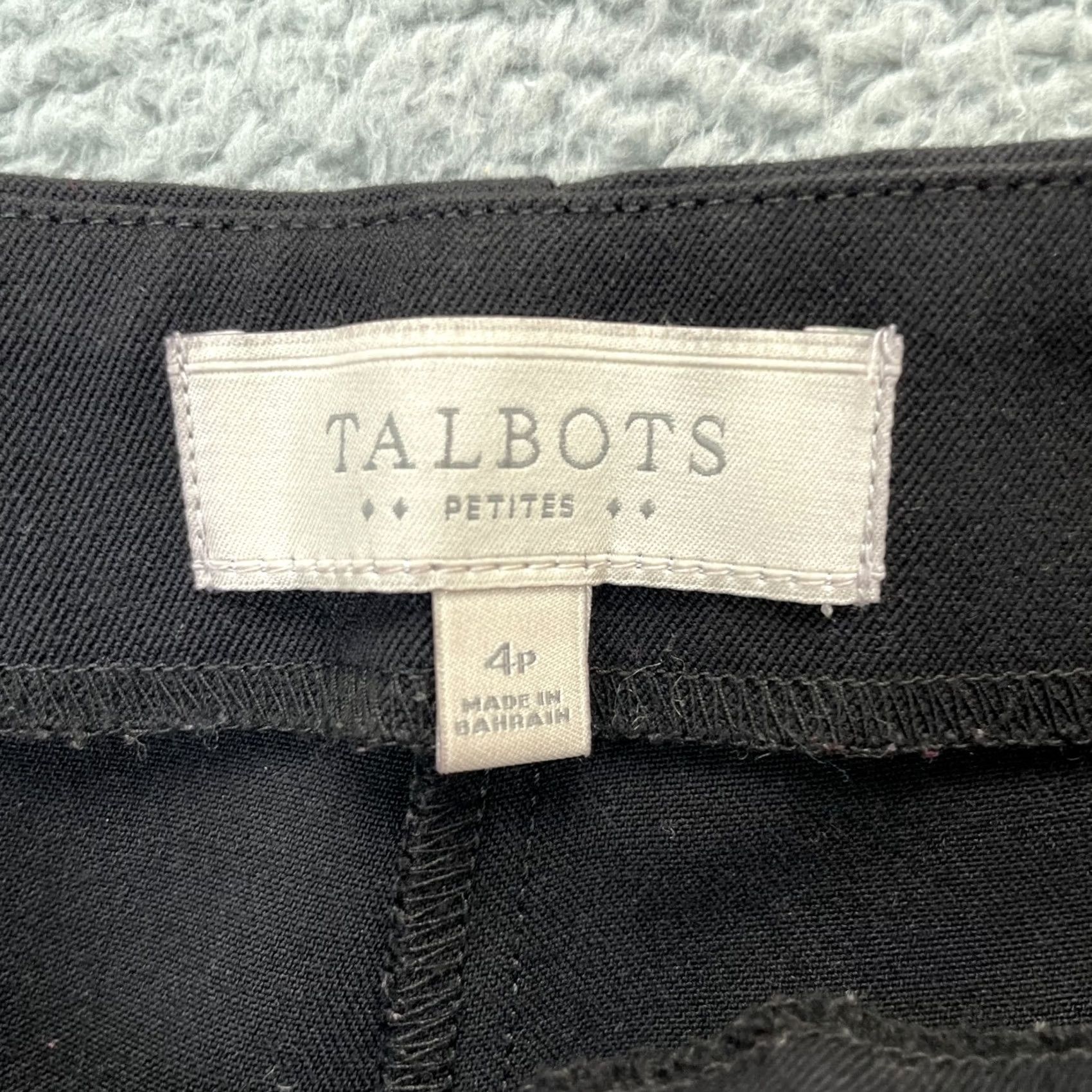 Talbots Talbots Pants Womens 4 Petites Black Heritage Straight Leg High Rise Side Zip Pants Woman 4P Black Polyester Rayon Spandex Size 28" / US 6 / IT 42 - 3 Thumbnail