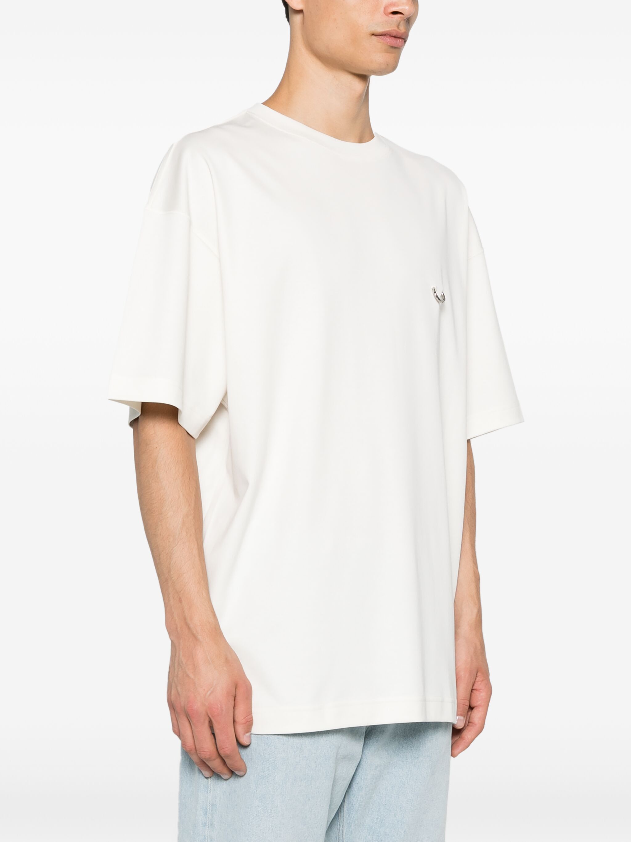 Mugler o1s22i1n1124 Oversized T-Shirt in White Size US L / EU 52-54 / 3 - 3 Thumbnail