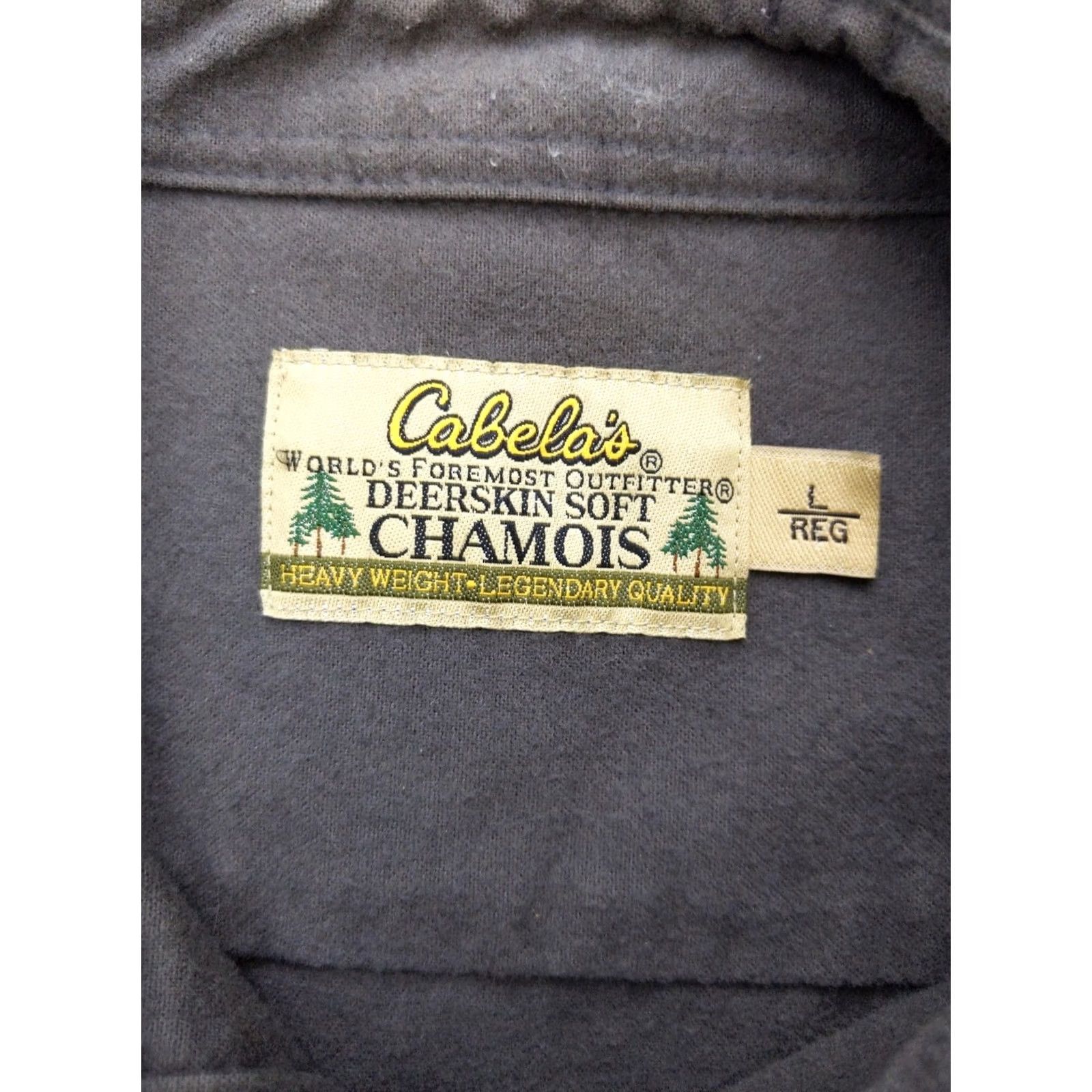 Vintage Cabela's Shirt Mens Large Gray Deerskin Chamois Flannel Heavyweight Button Up Size US L / EU 52-54 / 3 - 5 Thumbnail