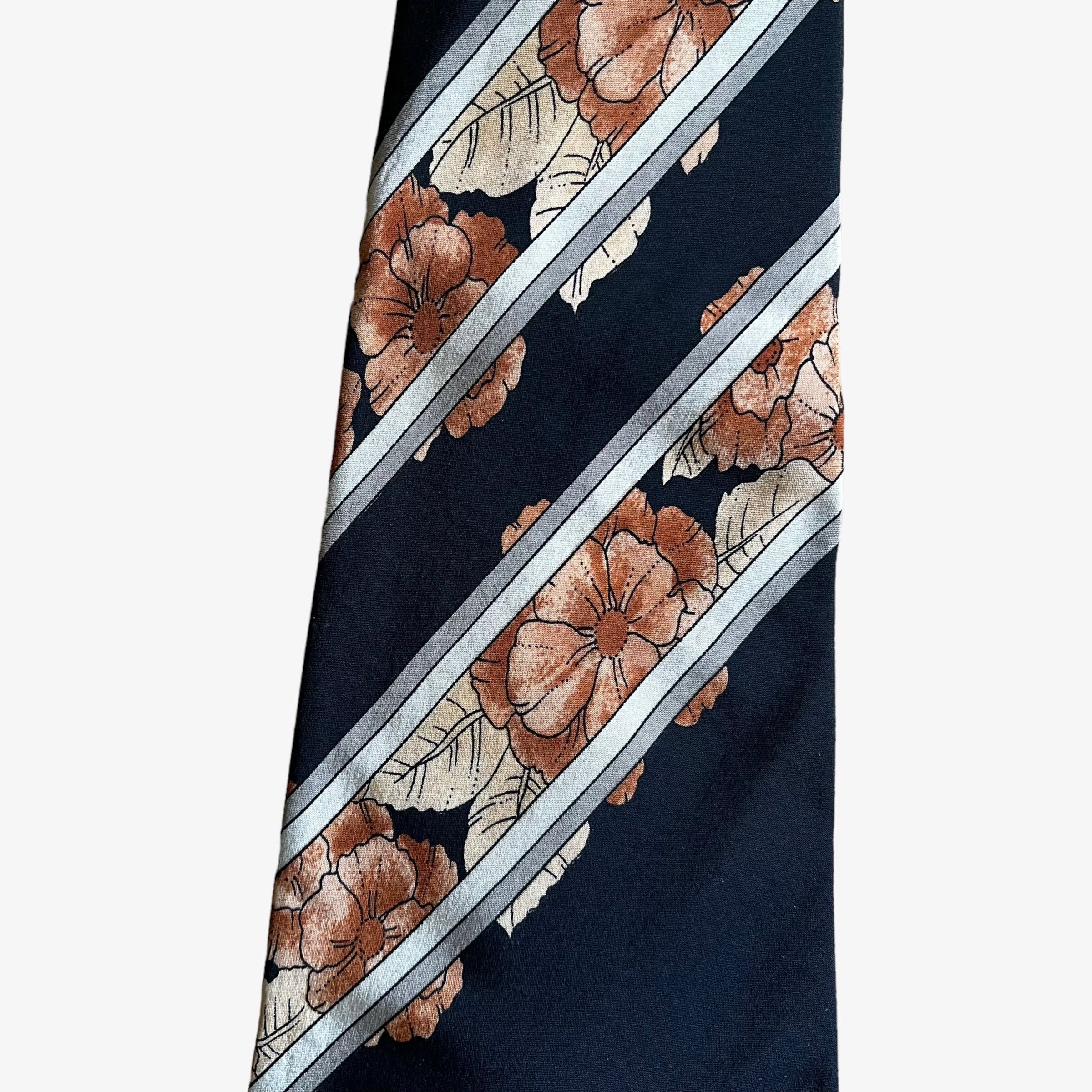 Leonard Paris Vintage 90s Leonard Striped Floral Print Silk Tie Size ONE SIZE - 4 Thumbnail