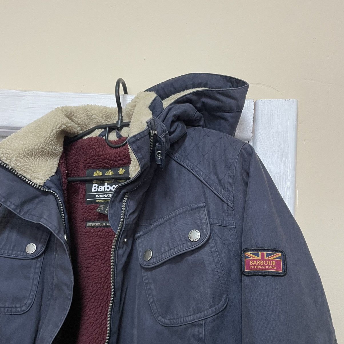 Barbour × London Fog US10 BARBOUR BROADSTONE Jacket Coat old fur mesh parka faux Size L / US 10 / IT 46 - 4 Thumbnail