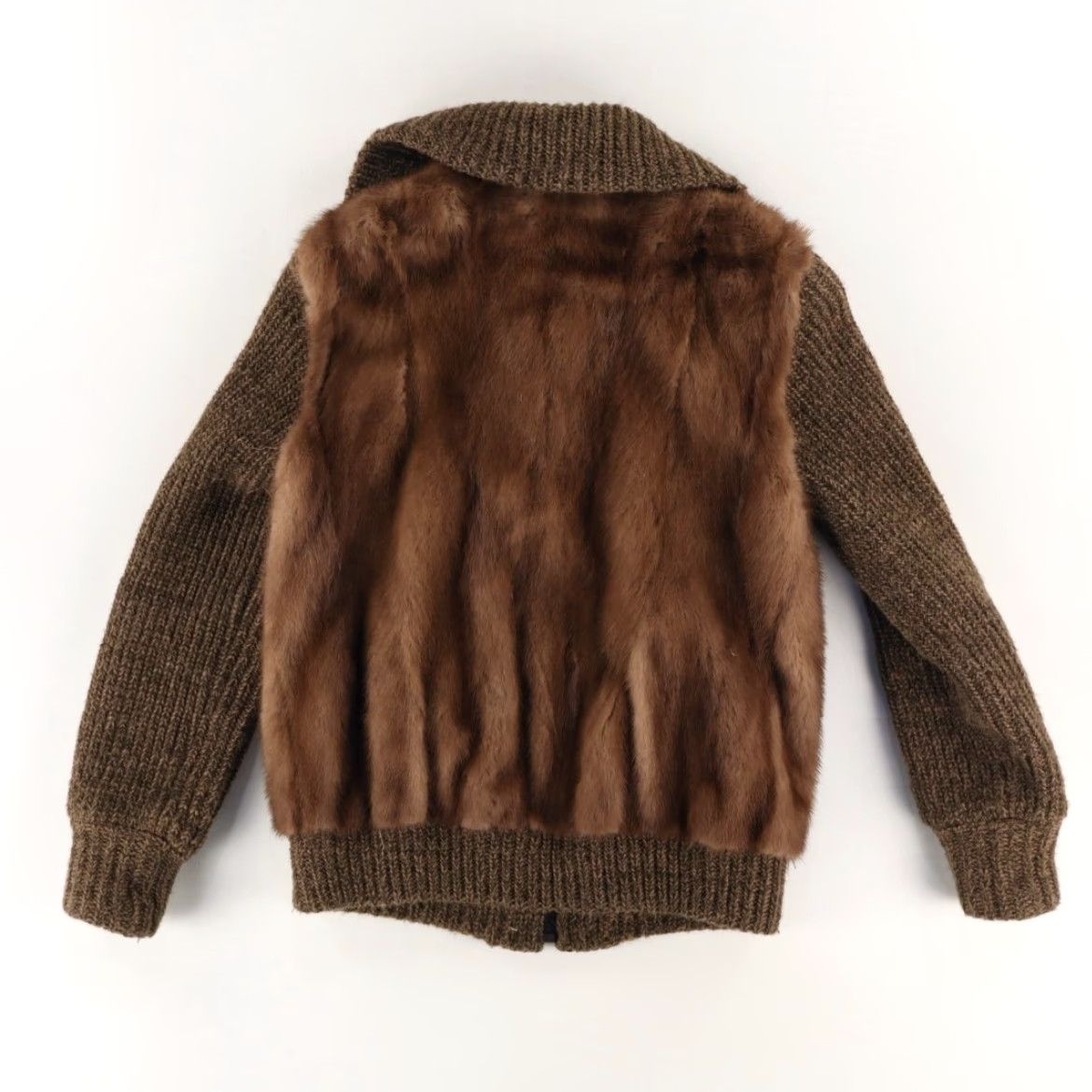 Vintage VTG Fulginiti Furs Mink Heavy Knit Jacket Brown Women's S Shirt Size S / US 4 / IT 40 - 4 Thumbnail