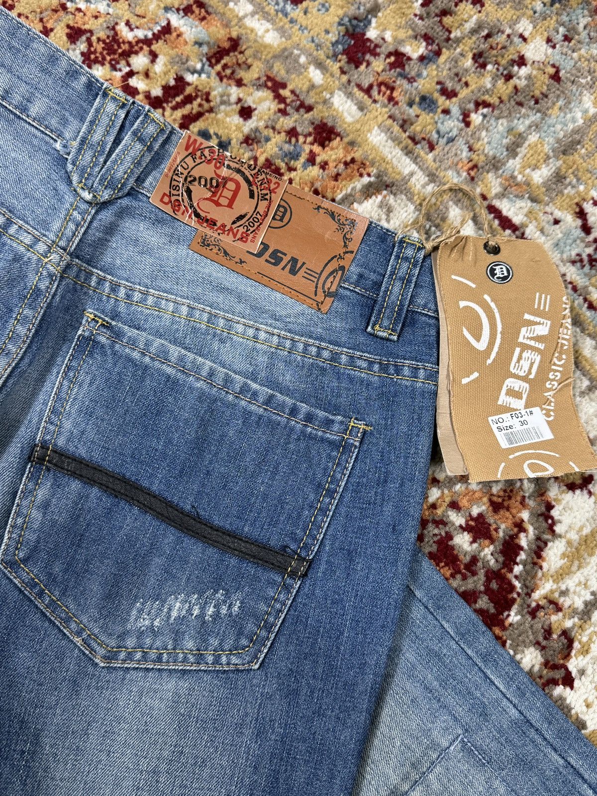 Japanese Brand ᶠᵃⁿᶜʸᵍᵘʸ BNWT Y2K Baggy Washed Denim Jeans Wide leg vintage Size US 31 - 5 Thumbnail