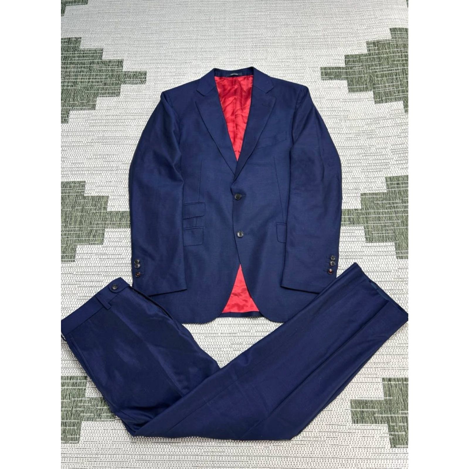 Suitsupply Suitsupply Sienna 2 Piece Suit Set Mens 38 it 38 us Blue Wool Super 130s Solid Modern 2 Piece Dress Suit Mens Size 38R - 2 Thumbnail