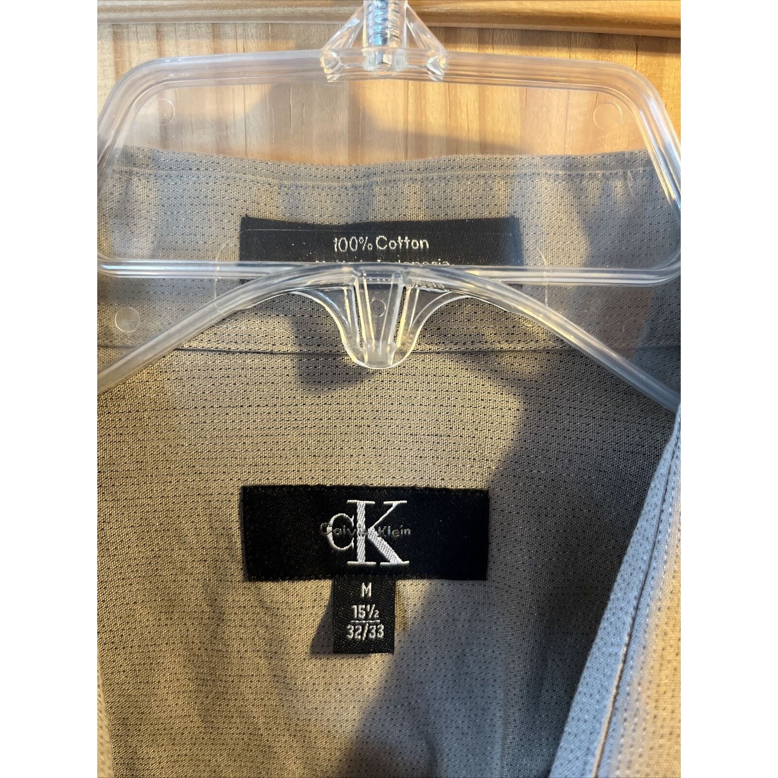 Calvin Klein Calvin Klein Men’s M 15.5 32/33 Brown Khaki LS Cotton Shirt Size US M / EU 48-50 / 2 - 3 Thumbnail