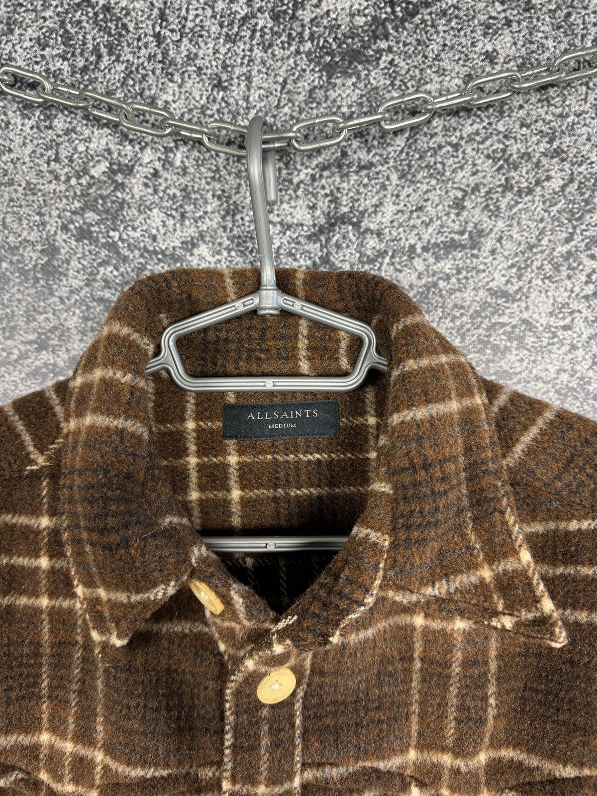 Allsaints Allsaints Nikko Long Sleeve Overshirt Heavyweight Shirt Sz M Size US M / EU 48-50 / 2 - 6 Thumbnail
