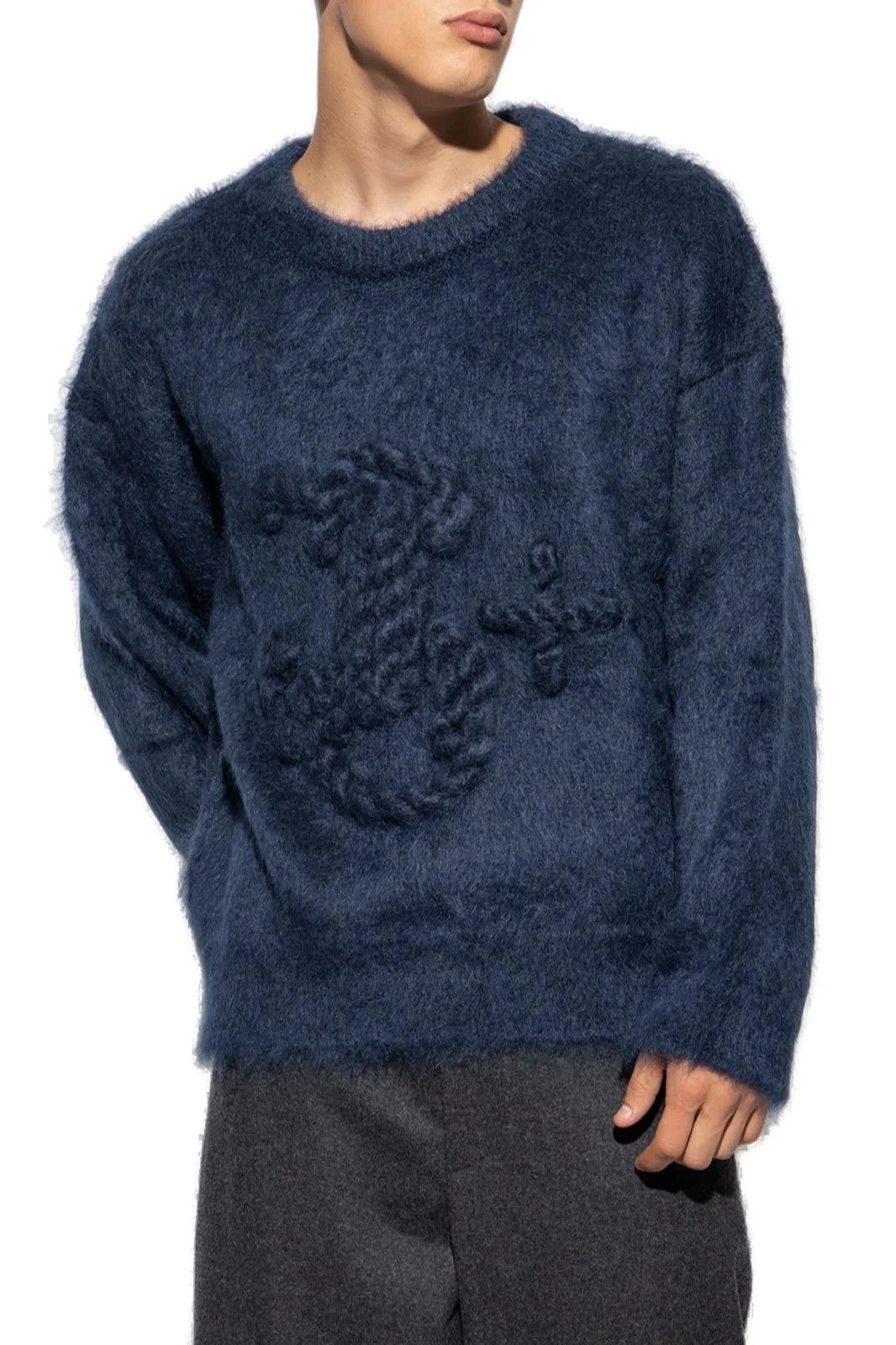 Jil Sander o1y1124 Long Sleeves Crew-Neck Sweater in Midnight Blue Size US M / EU 48-50 / 2 - 2 Thumbnail