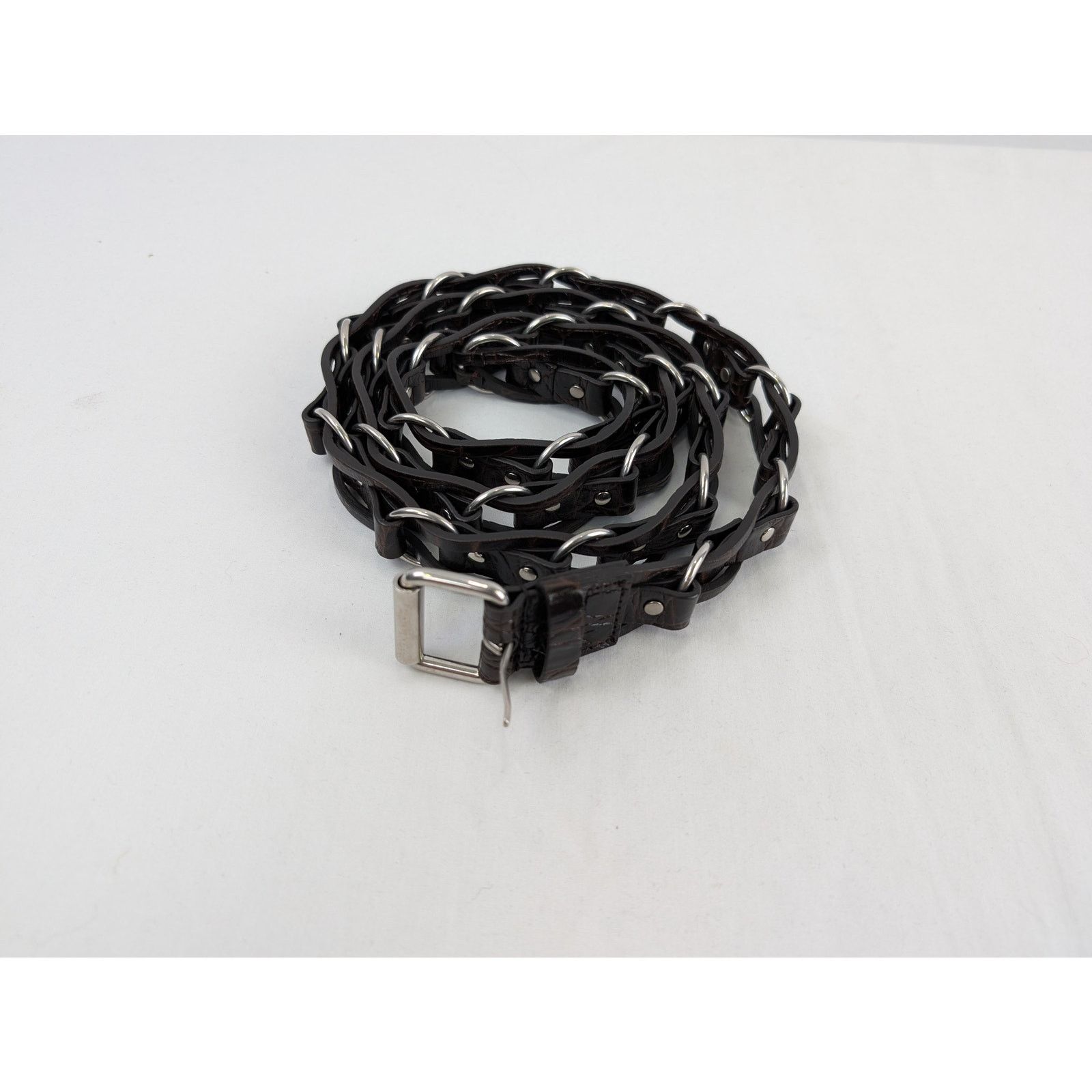 Saint Laurent Paris o1rshd1 Size: 100 / Motorcycle Buckle Belt Croc Embossed Size 40 - 1 Thumbnail