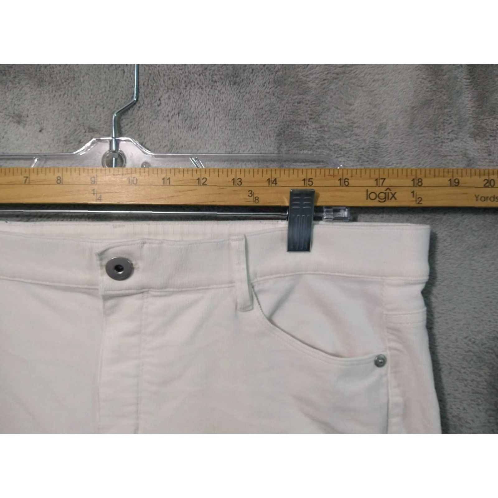 J. Jill J Jill Pants Womens Large White Corduroy Skinny High Rise Stretch Ankle Wide Inseam 28.5 in Casual Travel Regular Womens Size 36" / US 14 / IT 50 - 4 Thumbnail