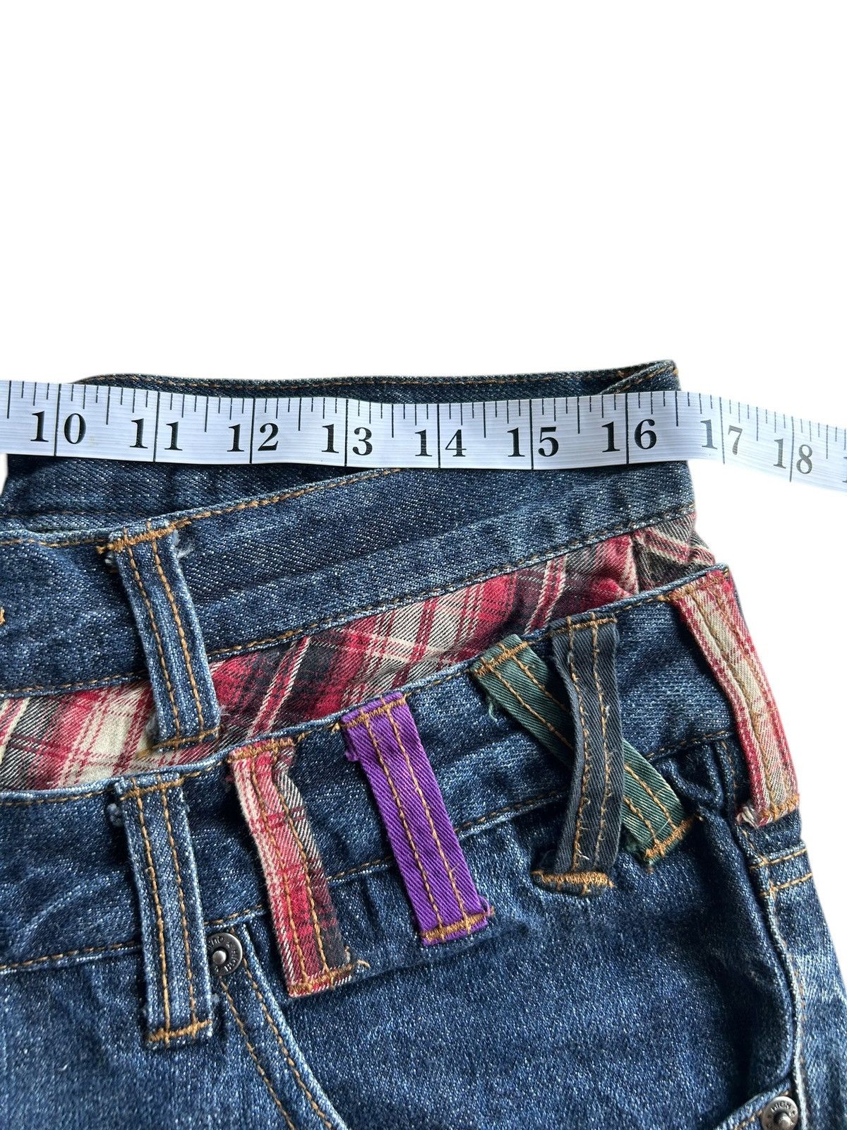 Kapital Nylaus Double Waist Japanese Punk Bondage Grunge Denim Jeans Size US 33 - 14 Thumbnail