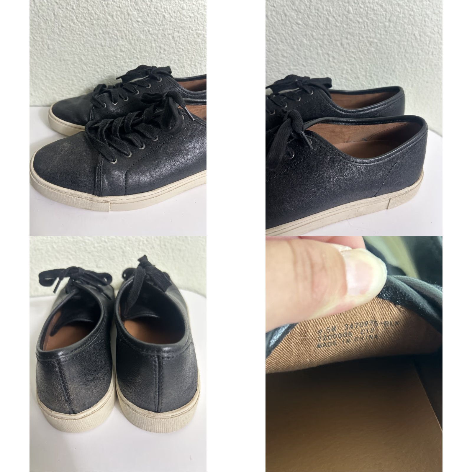 Frye Frye Mindy Low Top Sneakers Women's Black Leather Lace Up Walking Size XL / US 12-14 / IT 48-50 - 8 Thumbnail