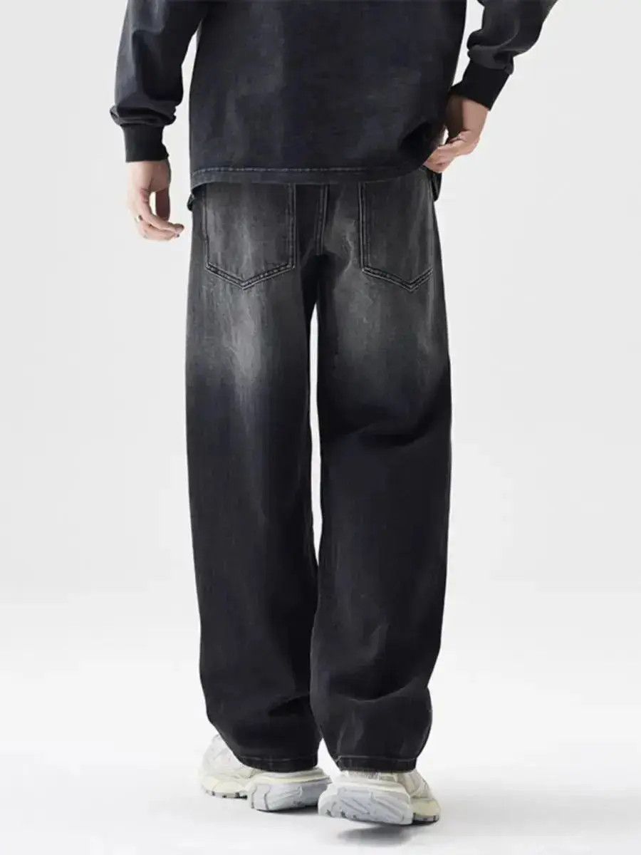 Japanese Brand High Street Tie Flower Black Gradient Straight Jeans Size US 30 / EU 46 - 3 Thumbnail