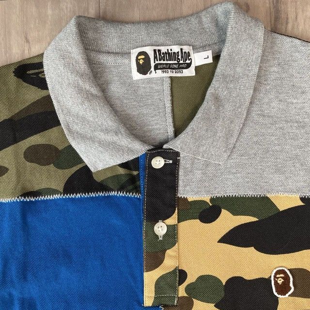 Bape BAPE CAMO Patchwork Polo Shirt a bathing ape Size US L / EU 52-54 / 3 - 3 Thumbnail