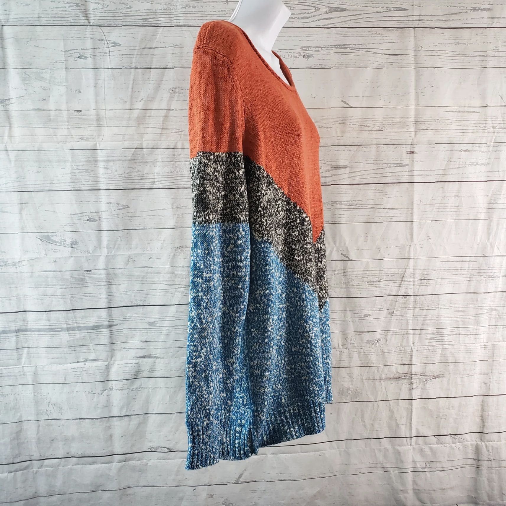Life is Good Life is Good Womens Pullover Sweater L Orange Long Sleeve Cotton Blend Size L / US 10 / IT 46 - 3 Thumbnail