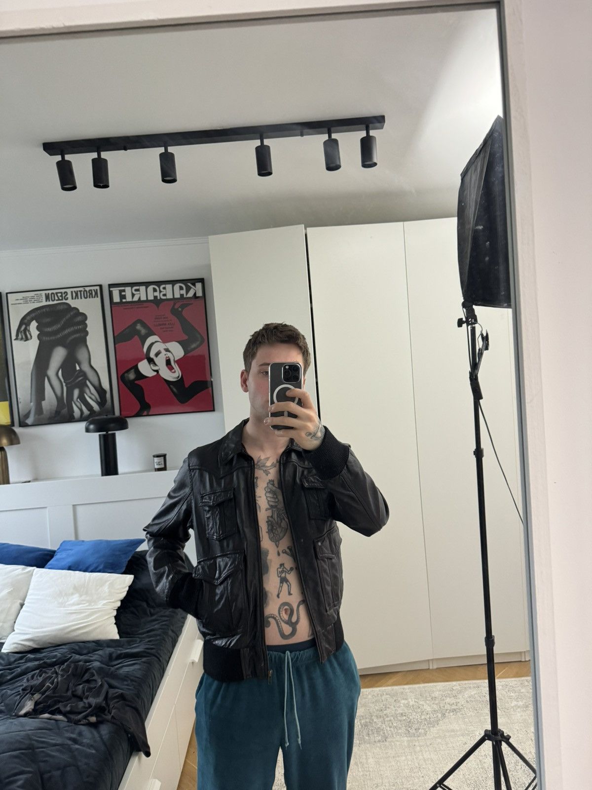 Leather Genuine Real Leather Jacket High Quality Rock Punk Black Size US M / EU 48-50 / 2 - 3 Thumbnail