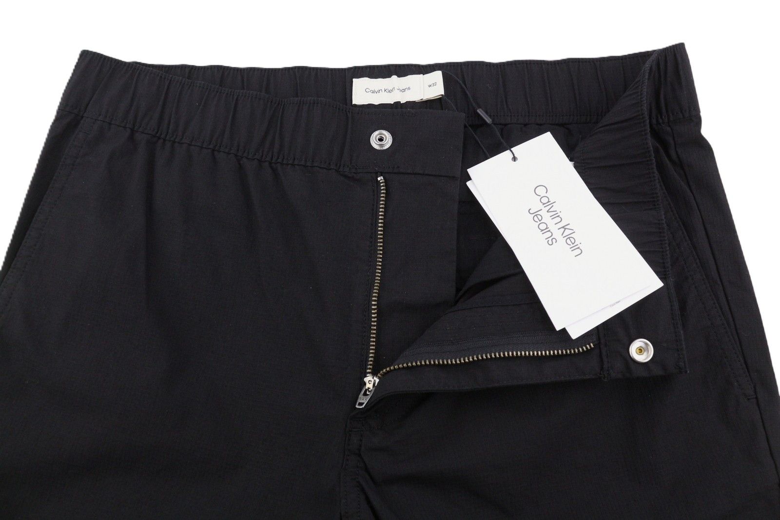 Calvin Klein W32 Black Cargo Elastic Waist Patch Pockets 87455 Size US 32 / EU 48 - 5 Thumbnail