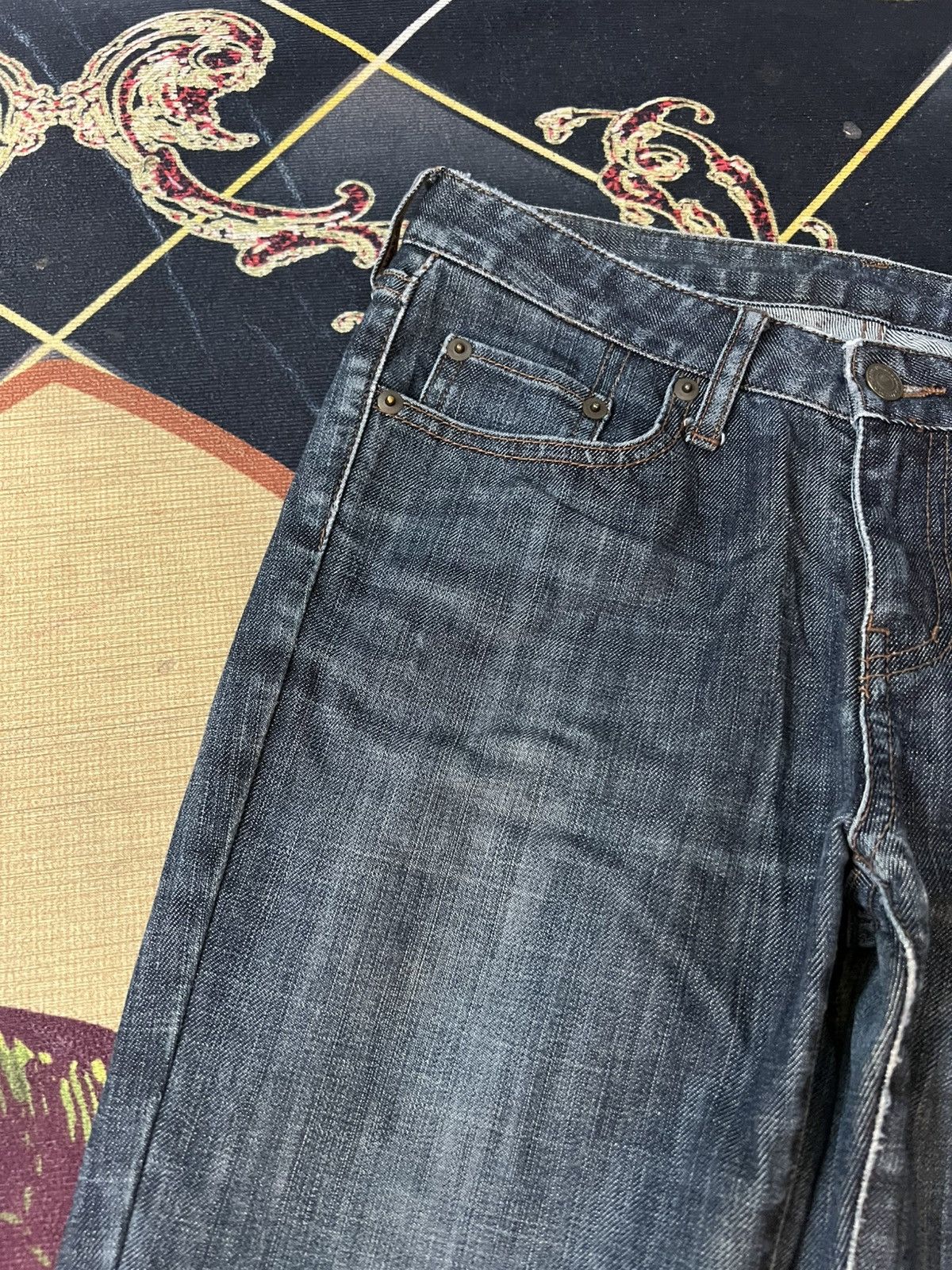 Japanese Brand × Uniqlo × Vintage 💥Flare💥Vintage Uniqlo Flare Blue Jean Size 28" / US 6 / IT 42 - 7 Thumbnail