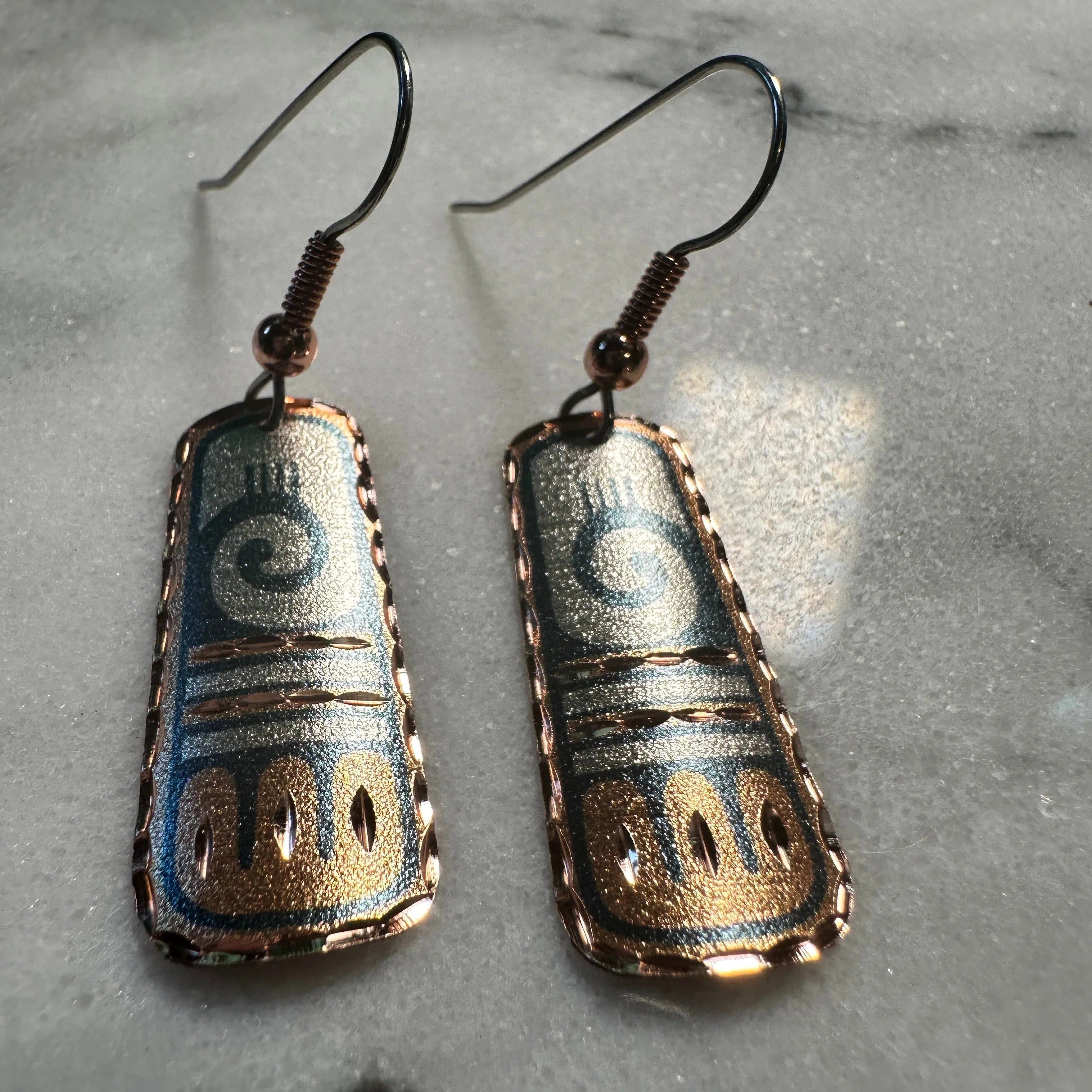 Other Handcrafted Boho Native American Earrings, Copper Wire Drop Size ONE SIZE - 1 Thumbnail