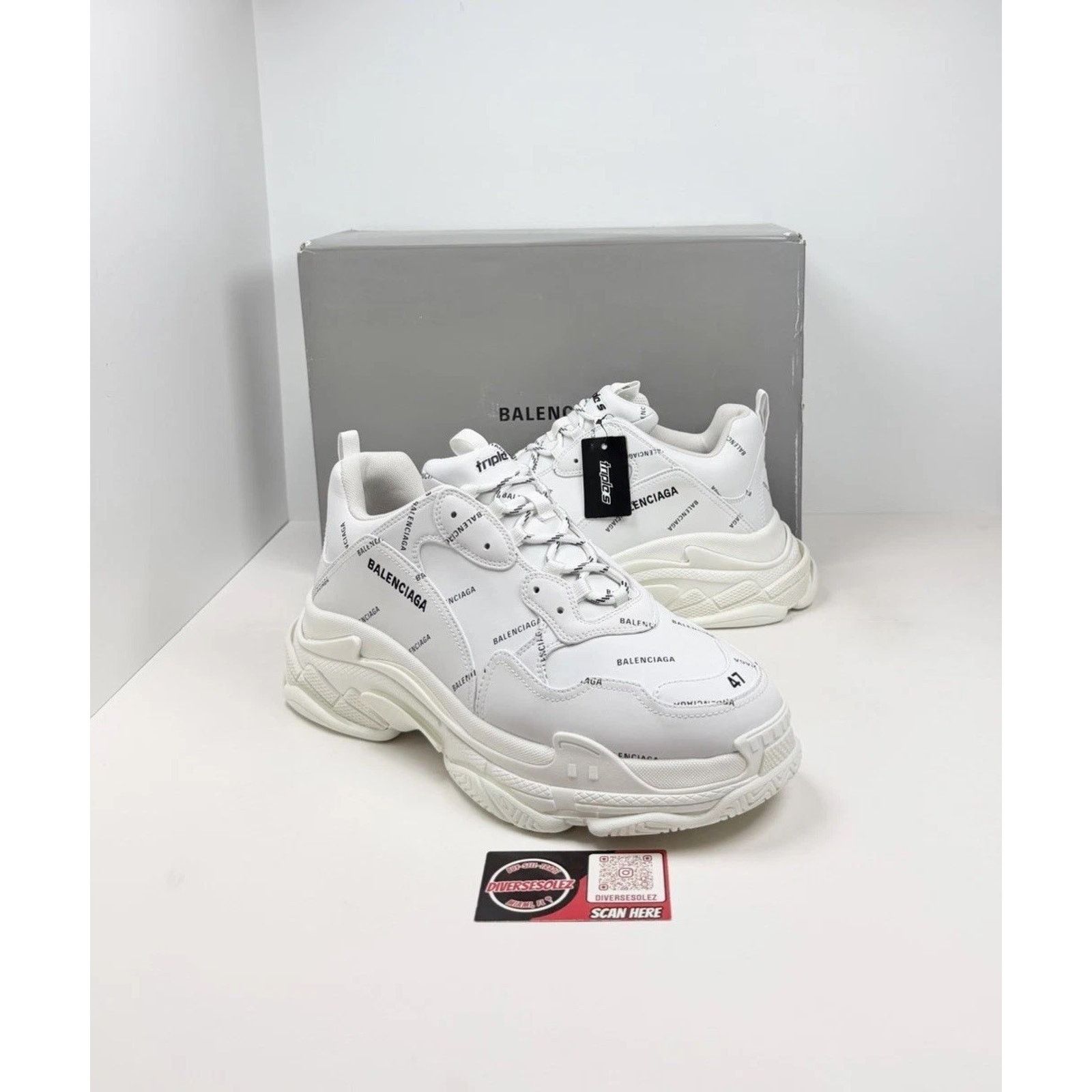 Balenciaga Size 47EU/14US - Balenciaga Triple S Allover Logo NEW Size US 14 / EU 47 - 1 Thumbnail