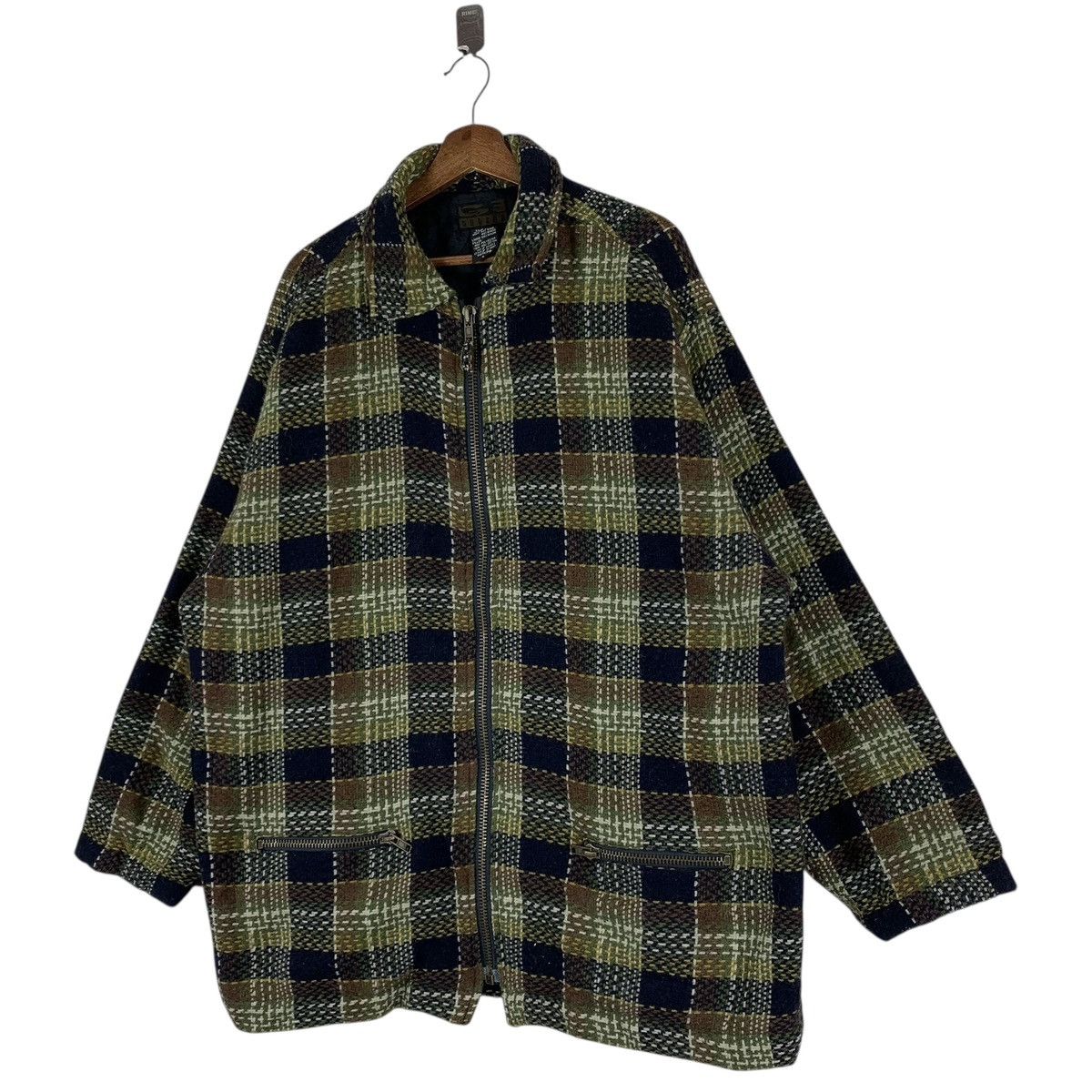 Gotcha Vintage 90s Gotcha plaid full-zip sweater wool jacket Size US L / EU 52-54 / 3 - 2 Thumbnail
