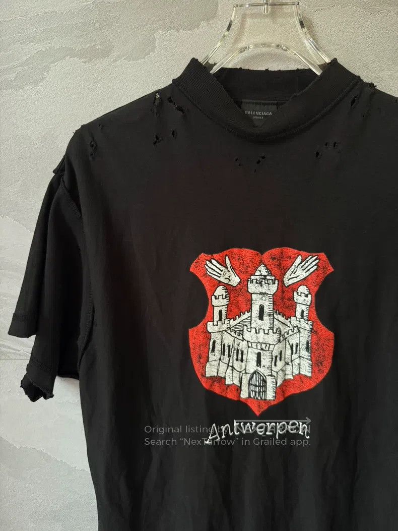 Balenciaga Balenciaga Antwerp Palace Logo Printed Aged Round-neck Sho Size US S / EU 44-46 / 1 - 4 Thumbnail