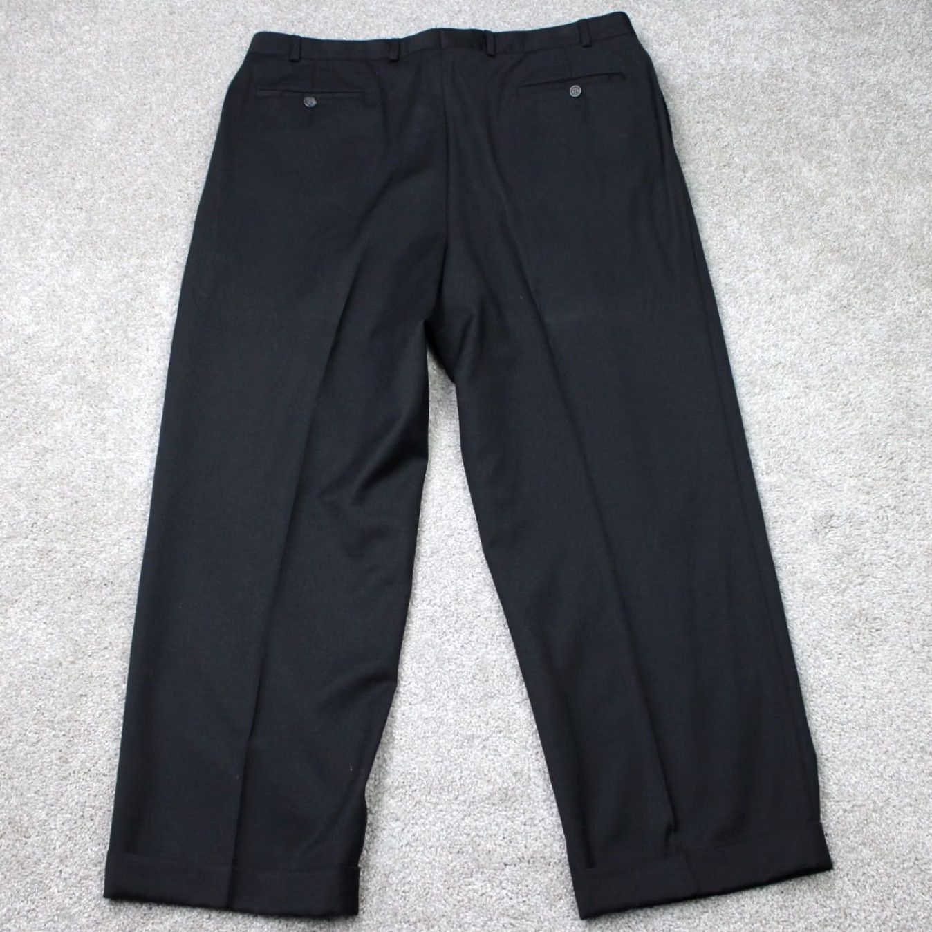 Ralph Lauren LAUREN Ralph Lauren Pants Men 38 x 28 Black Wool Pleated Cuffed 100% Wool Dress Pants Regular fit Mens Straight Leg Classic Size US 38 / EU 54 - 5 Thumbnail
