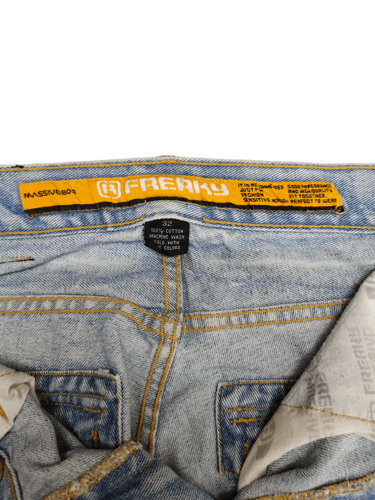 Vintage Baggy Jeans Freaky Massive 808 Distressed Denim Y2k Size US 32 / EU 48 - 10 Thumbnail
