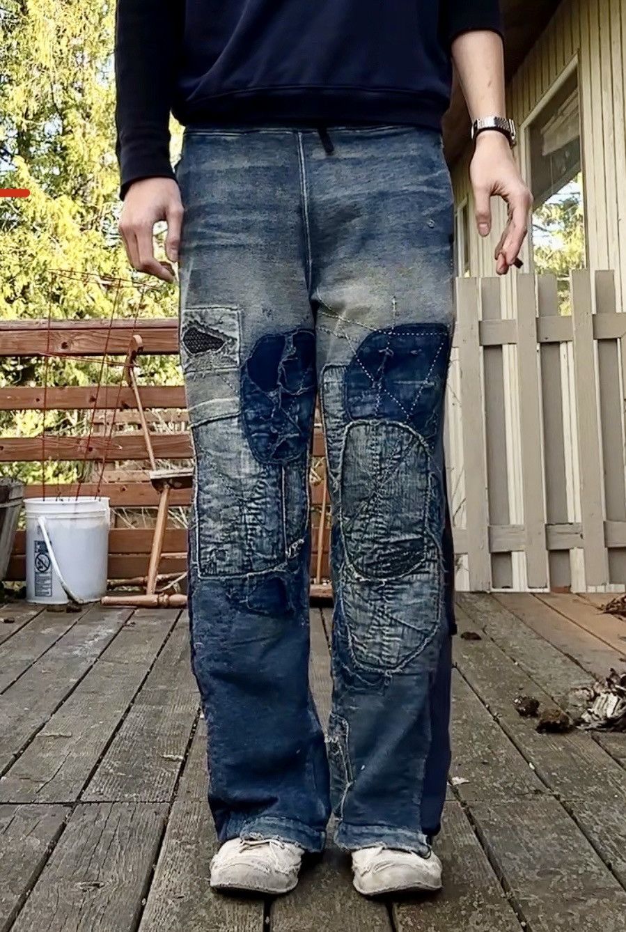 Kapital × Kapital Kountry Kapital Crash Denim Old man and the sea Boro Sweatpants Size US 33 - 13 Thumbnail