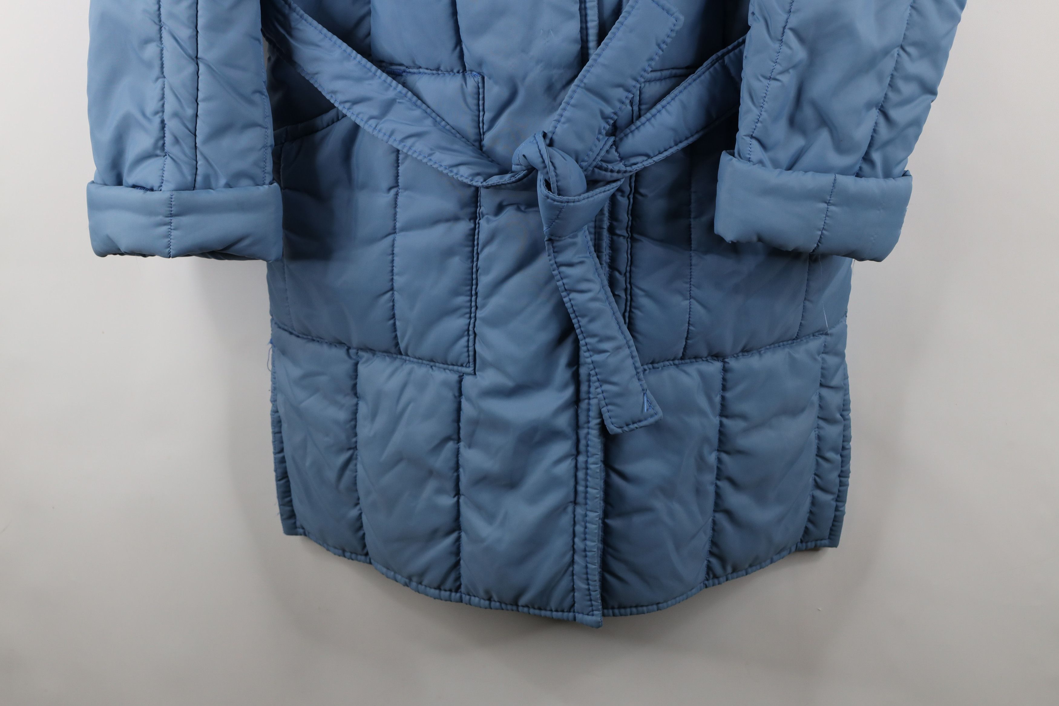 Vintage Vintage 70s Streetwear Belted Quilted Puffer Jacket Blue Size L / US 10 / IT 46 - 4 Thumbnail