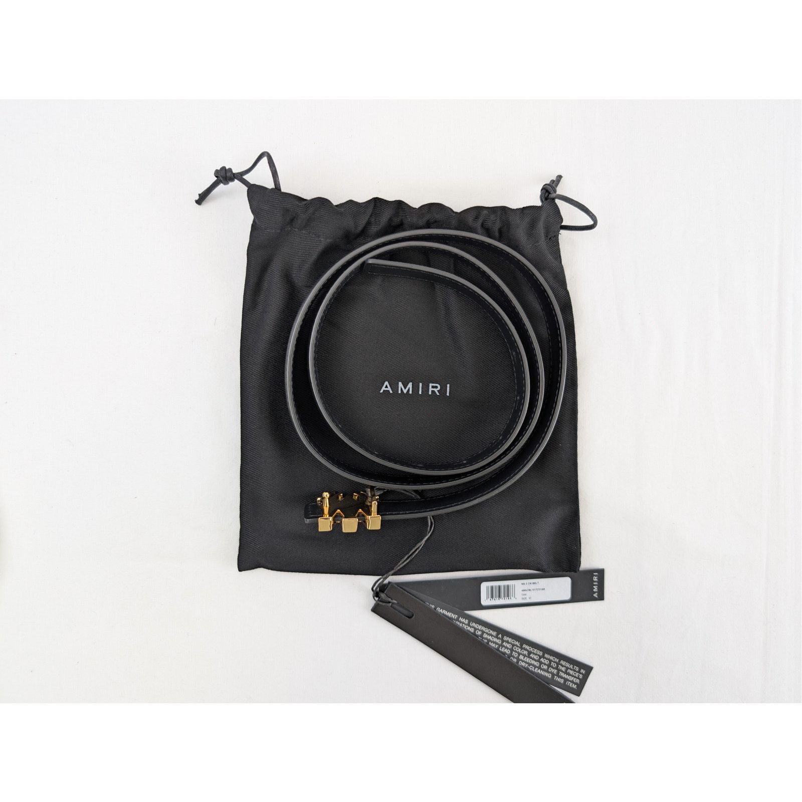Amiri o1rshd1 Size: 85cm / MA 2 Cm Belt in Gold/Black Size 34 - 19 Thumbnail
