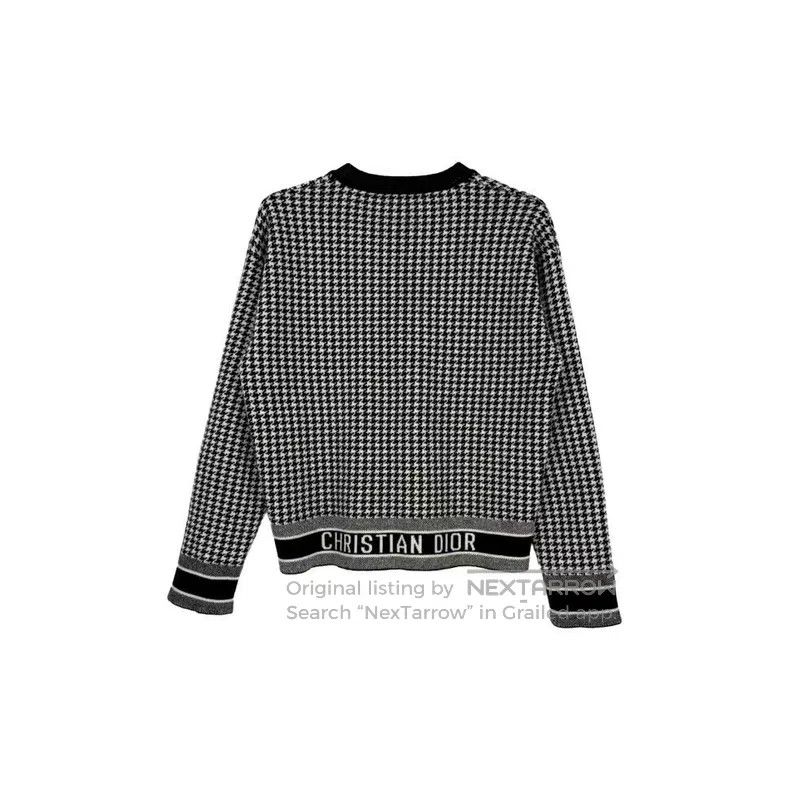 Dior Dior Black and white checkered classic logo cashmere sweat Size S / US 4 / IT 40 - 2 Thumbnail