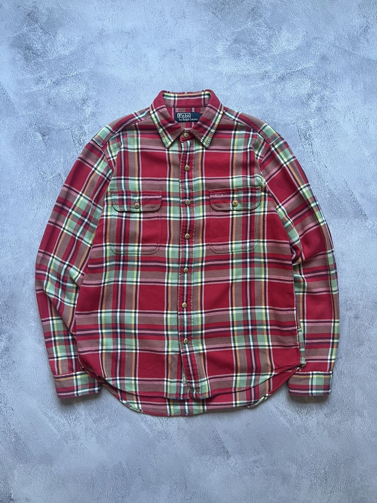 Polo Ralph Lauren × Vintage Polo Ralph Lauren Overshirt Cotton Flannel Light Jacket Size US M / EU 48-50 / 2 - 1 Thumbnail