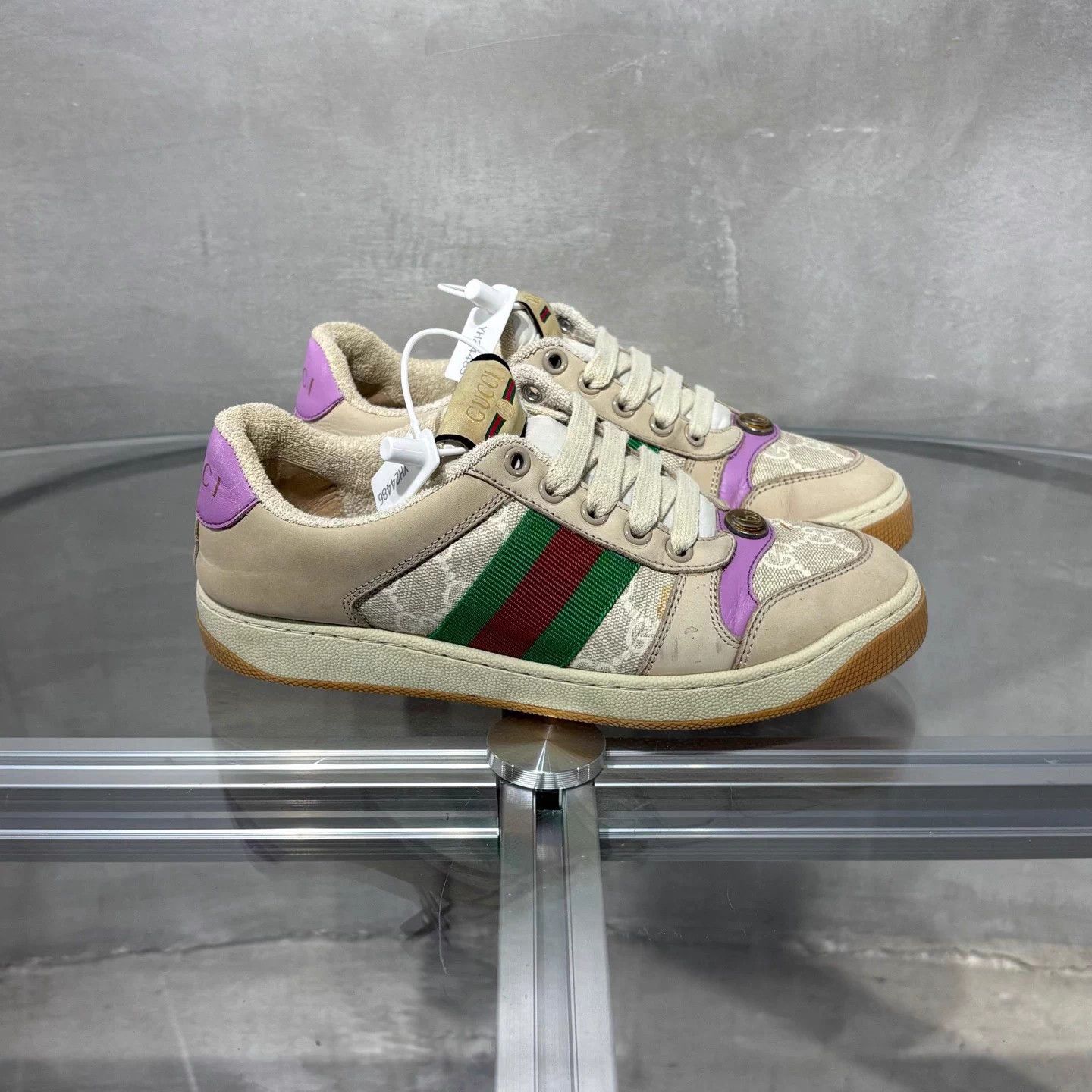 Gucci Gucci Rhyton Beige Leather Sneakers EUR 35.5 Size US 5.5 / IT 35.5 - 4 Thumbnail