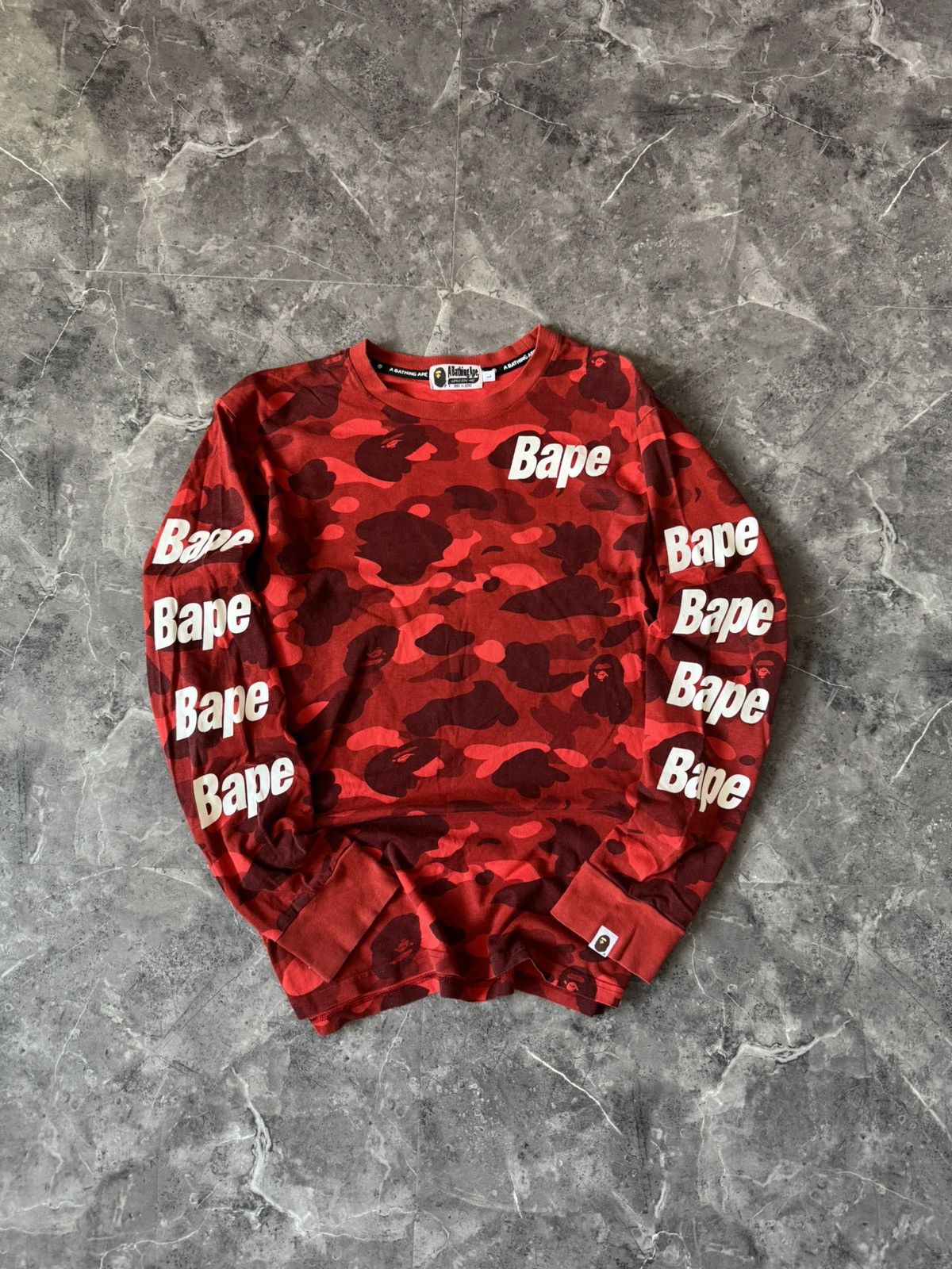Bape Bape Red Camo Longsleeve Size L Size US L / EU 52-54 / 3 - 1 Thumbnail