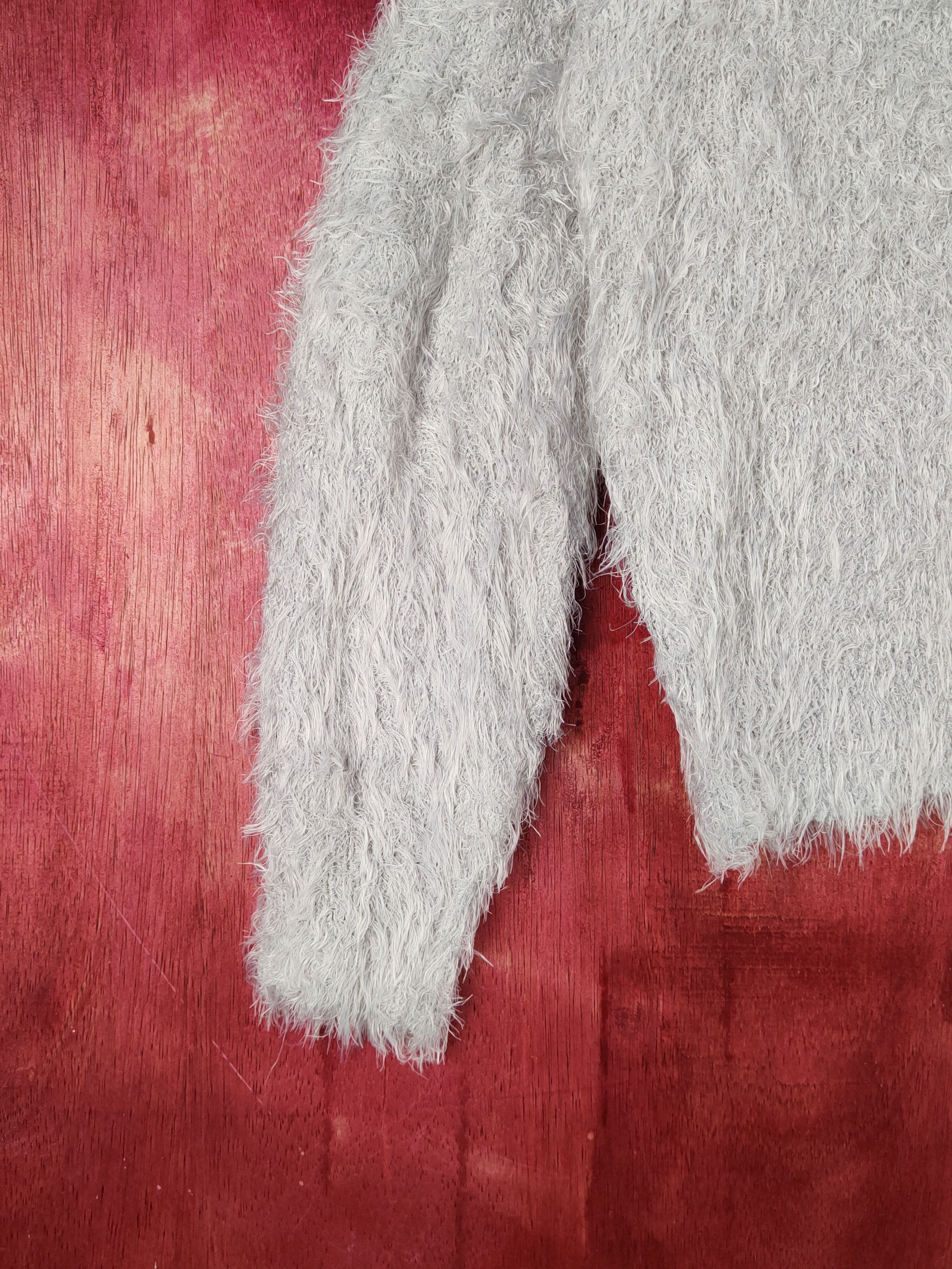 Homespun Knitwear Mouvior Femme Gray Shag Shaggy Fur Mohair Knitwear #S1993 Size M / US 6-8 / IT 42-44 - 4 Thumbnail