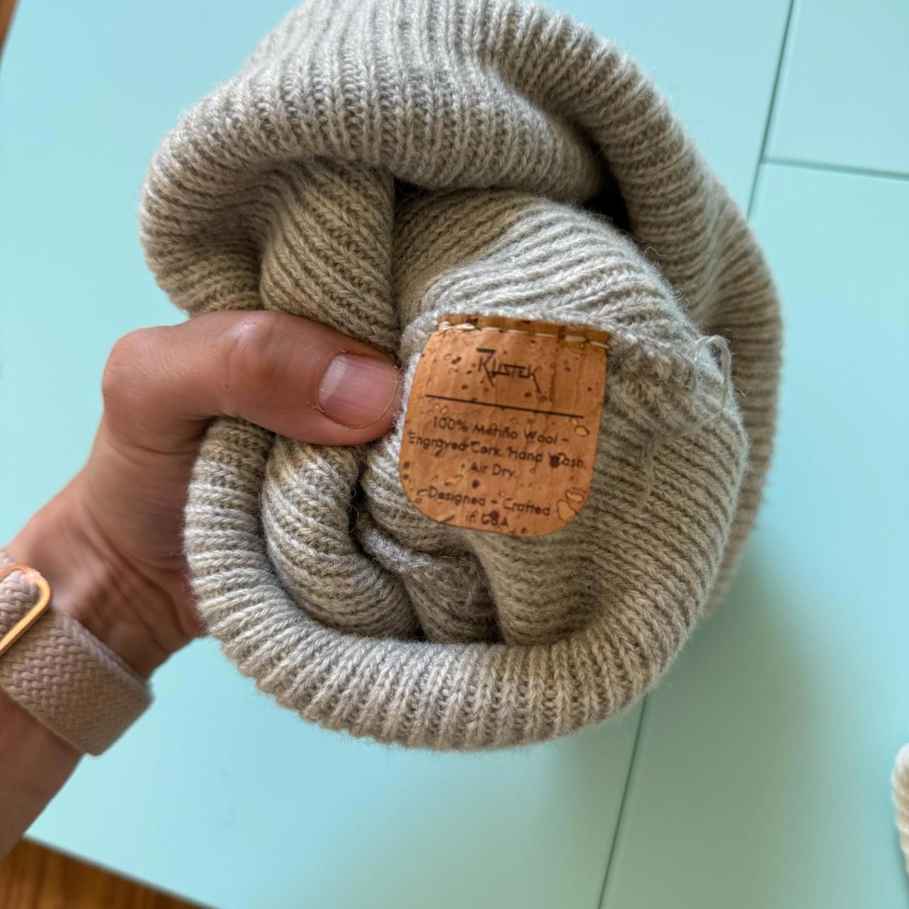 Designer Rustek Beanies 100% Organic Cotton & 100% Merino Wool Size ONE SIZE - 5 Thumbnail