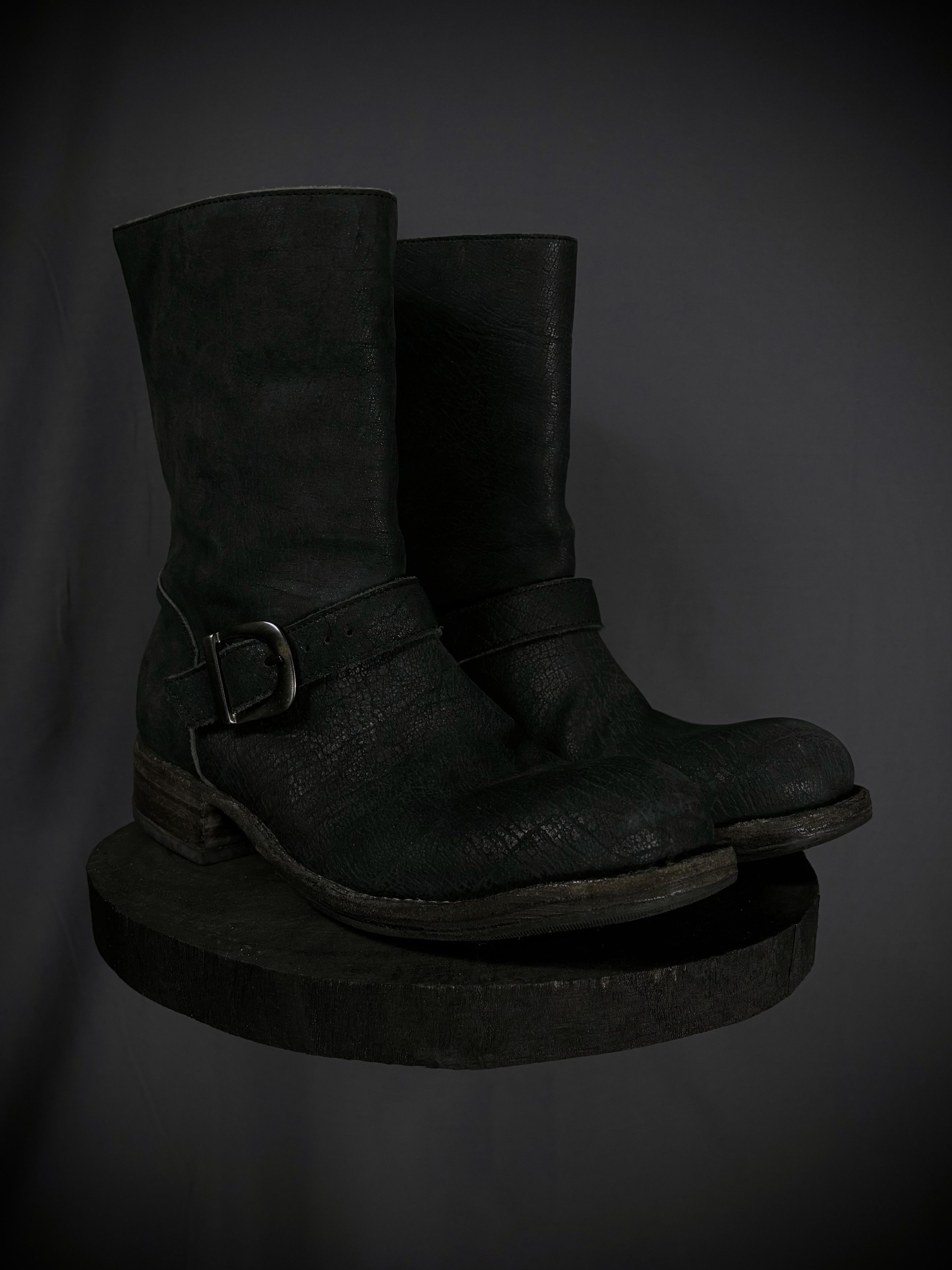 10sei0otto 10sei0otto Cracked Guidi Horse Leather Scar Engineer Boots Size US 6.5 / IT 36.5 - 1 Thumbnail