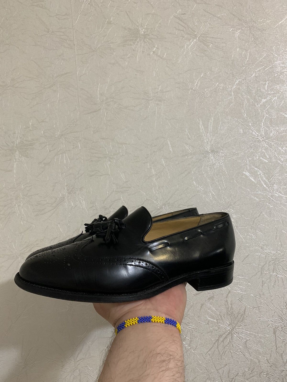 Barker × Genuine Leather × Vintage Vintage Barker Black Leather Loafers Tessel Made in England Size US 11 / EU 44 - 6 Thumbnail