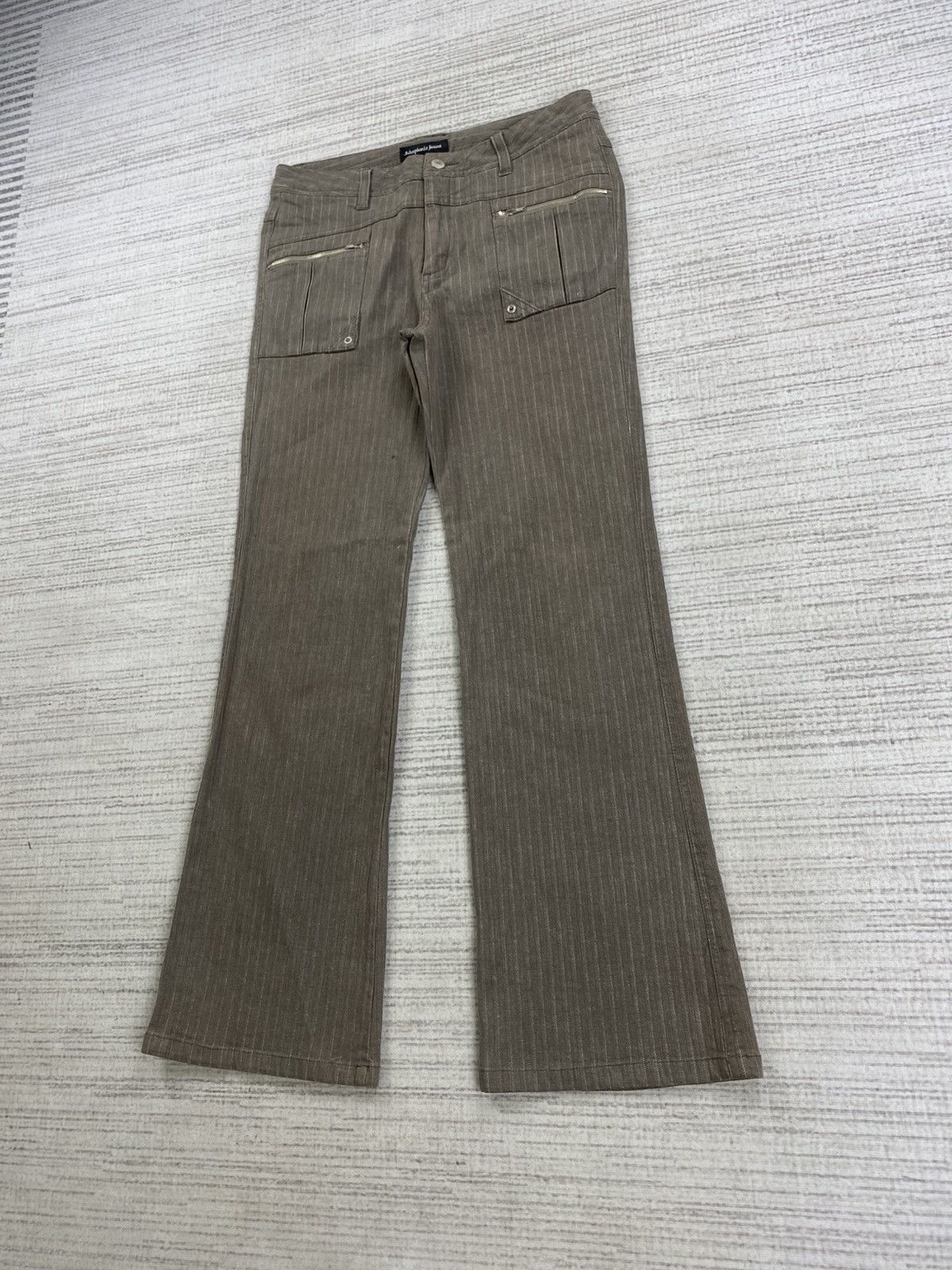 If Six Was Nine × Japanese Brand × Vintage Vintage Flared Johnpionir Jeans Harringbone Bush Pants Size US 29 - 4 Thumbnail