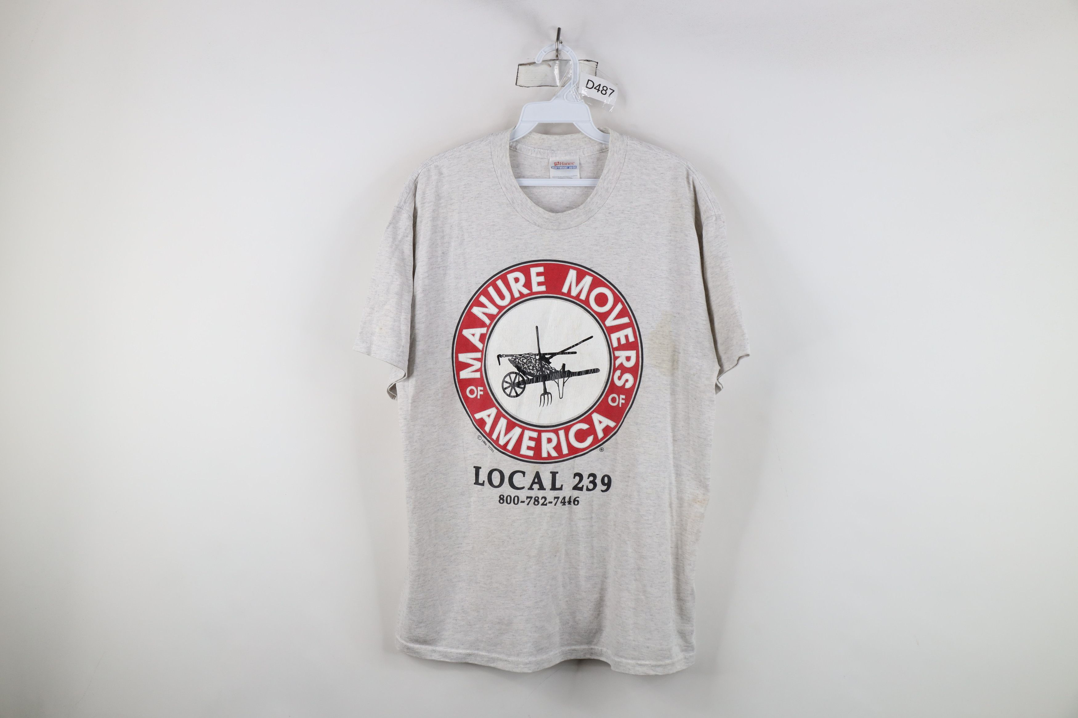 Vintage Vintage 80s Manure Movers of America T-Shirt Heather Gray Size US M / EU 48-50 / 2 - 1 Thumbnail