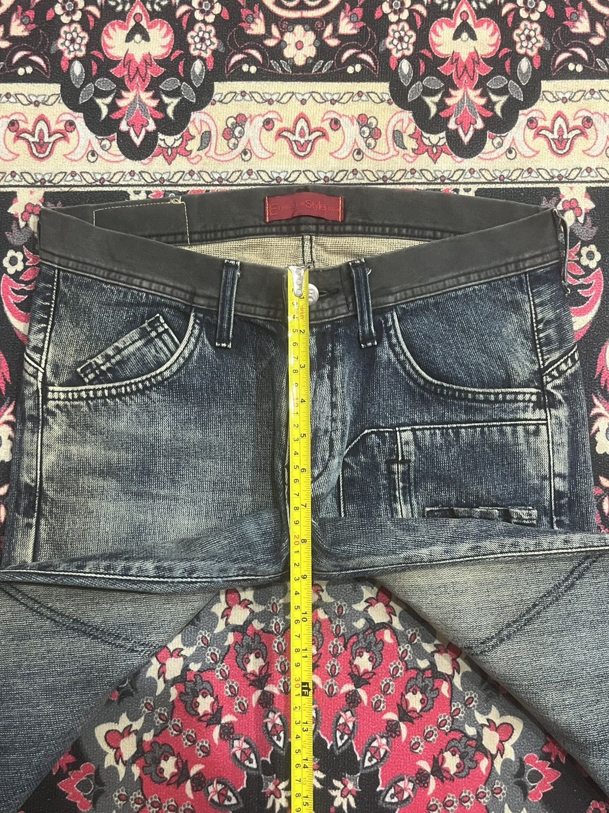Le Grande Bleu (L.G.B.) Vintage Edwin E Function Cyberobotic Dark Mud Washed Jeans Size US 29 - 15 Thumbnail
