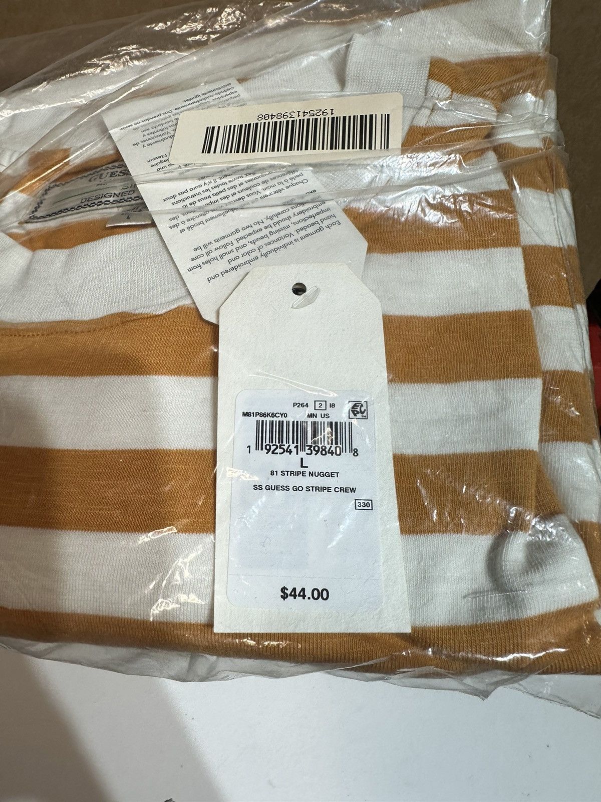 Guess Guess Stripe Tee Yellow White Size US L / EU 52-54 / 3 - 4 Thumbnail