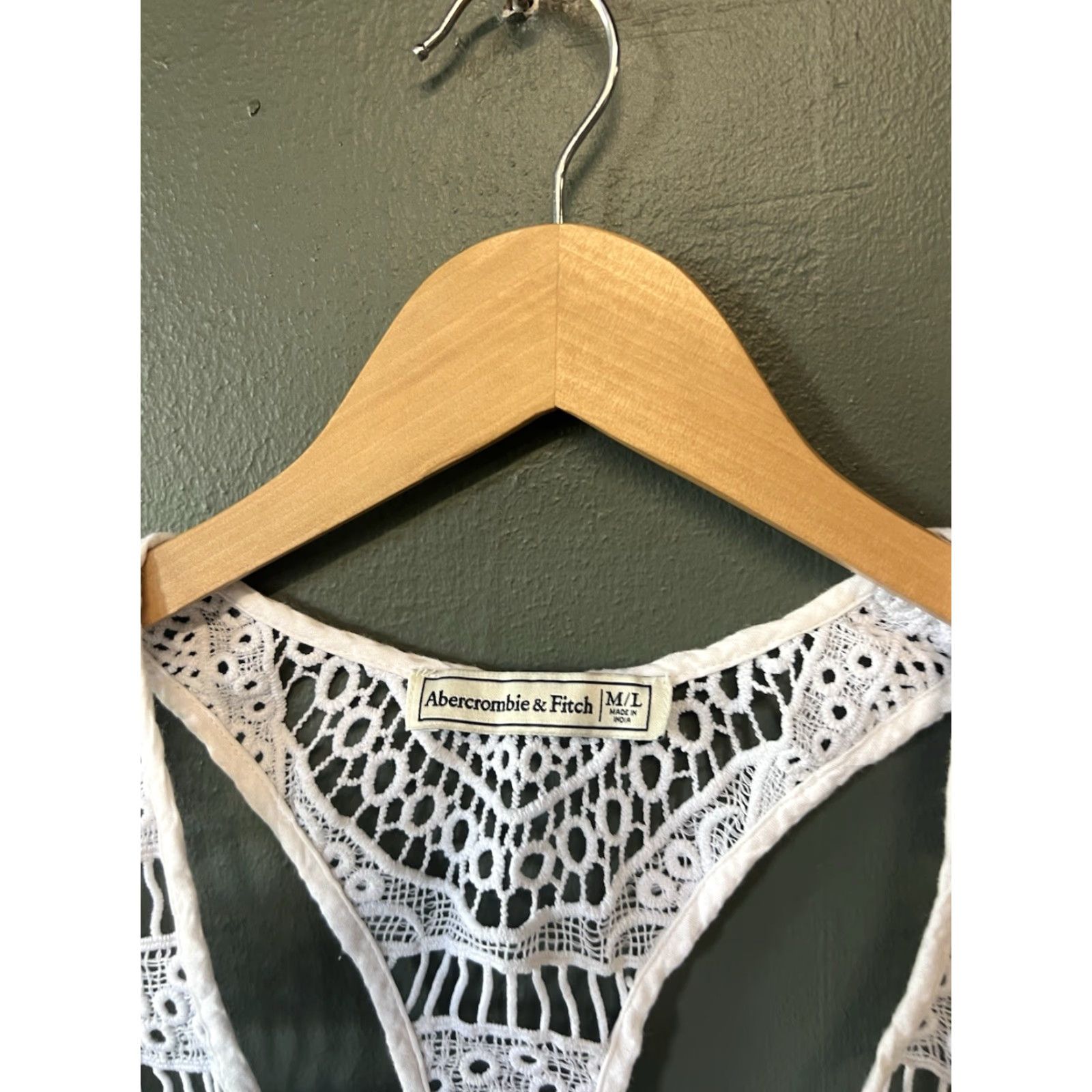 Abercrombie & Fitch Abercrombie & Fitch Womens White Knit Swim Cover Up Top M/L Size M/L White Cover Up Womens 90s? Size M / US 6-8 / IT 42-44 - 3 Thumbnail