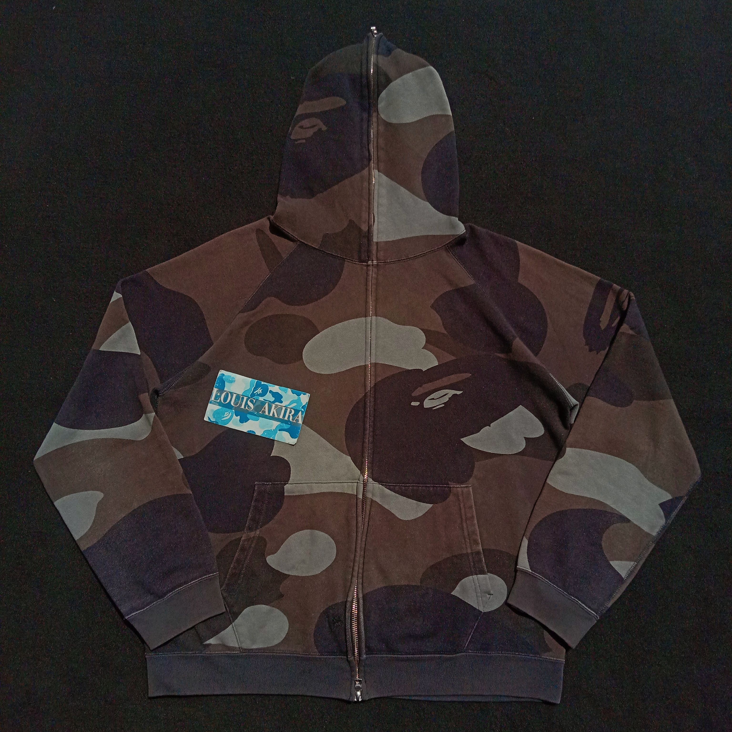 Bape BAPE BMX MASK 1st green camo black FULL ZIP HOODIE | Grailed