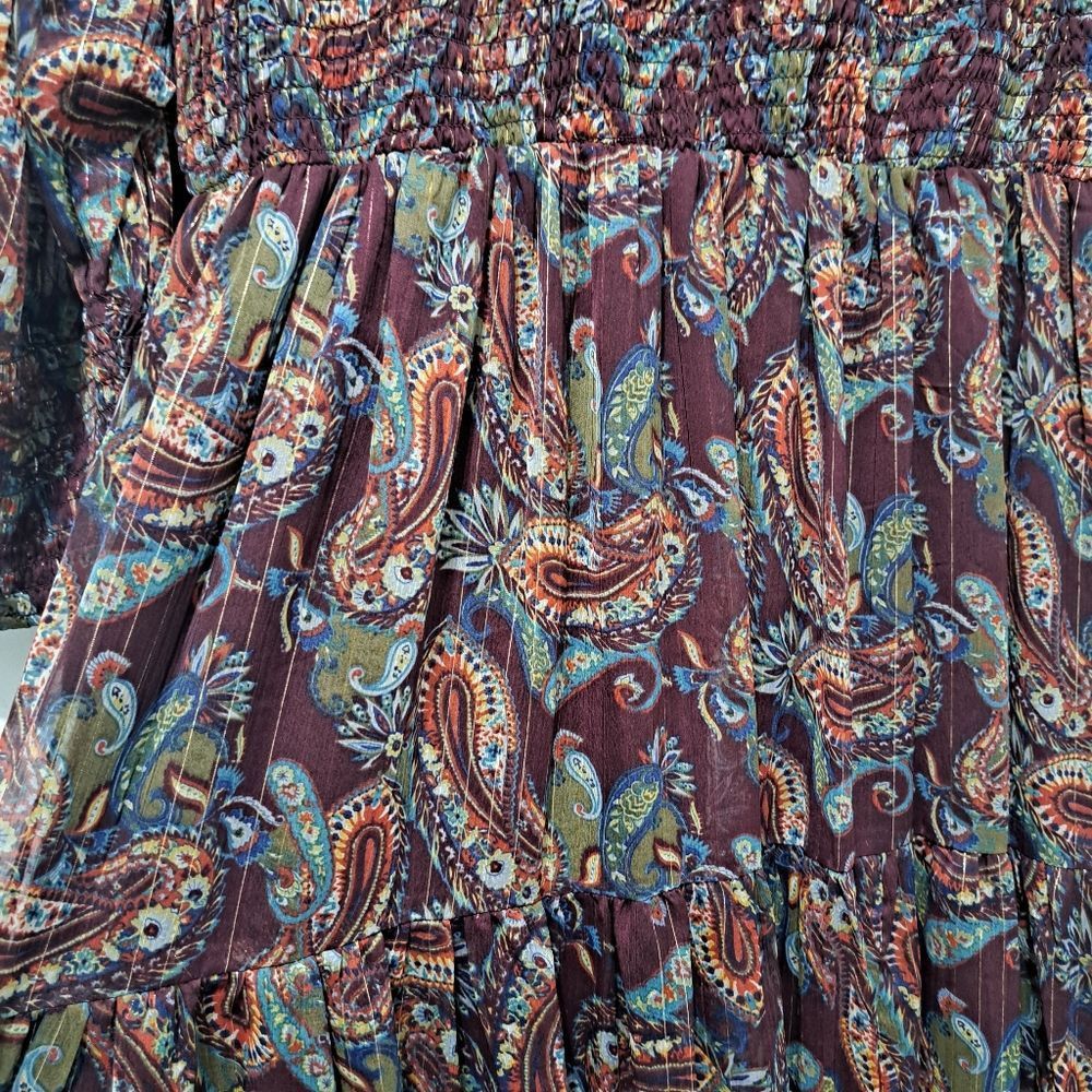 Other Girl Soul Tiered Paisley Print Western Cottagecore Maxi Dres Size 3XL / US 20-22 - 13 Thumbnail